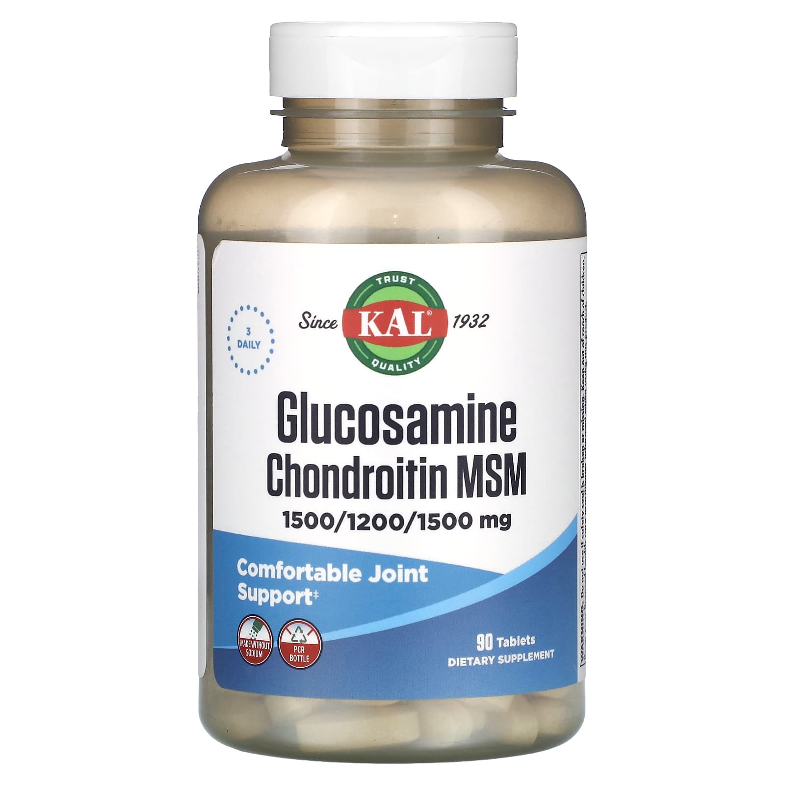 KAL, Glucosamine Chondroitin MSM, 90 Tablets - Image 1