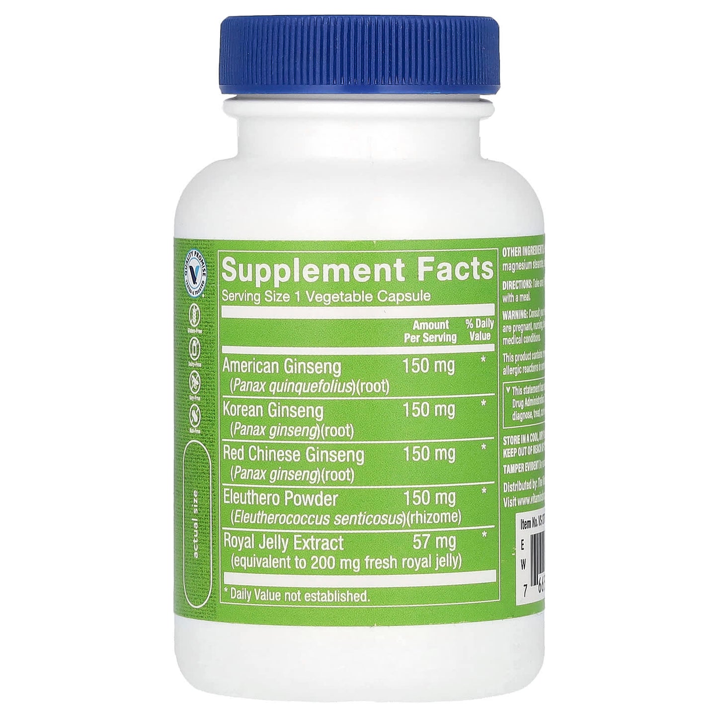 The Vitamin Shoppe, Ginseng Complex, 60 Vegetable Capsules - Image 2