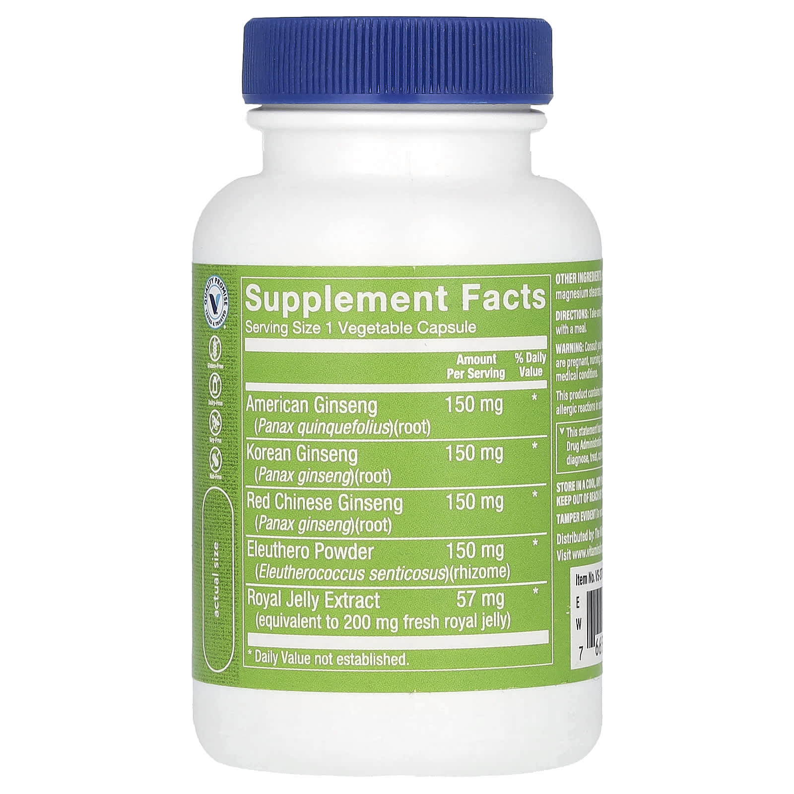 The Vitamin Shoppe, Ginseng Complex, 60 Vegetable Capsules - Image 2