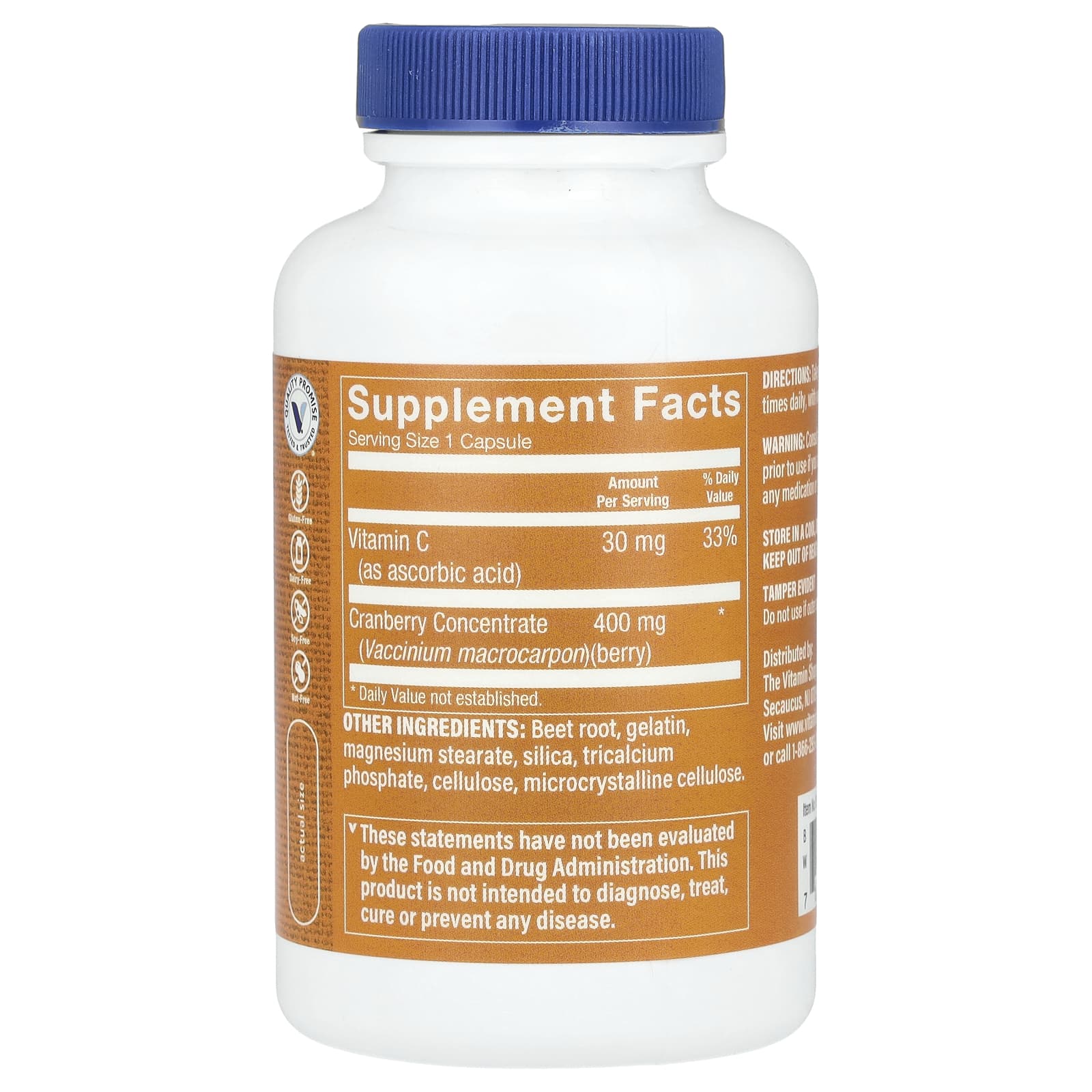 The Vitamin Shoppe, Cranberry Plus, 400 mg, 90 Capsules