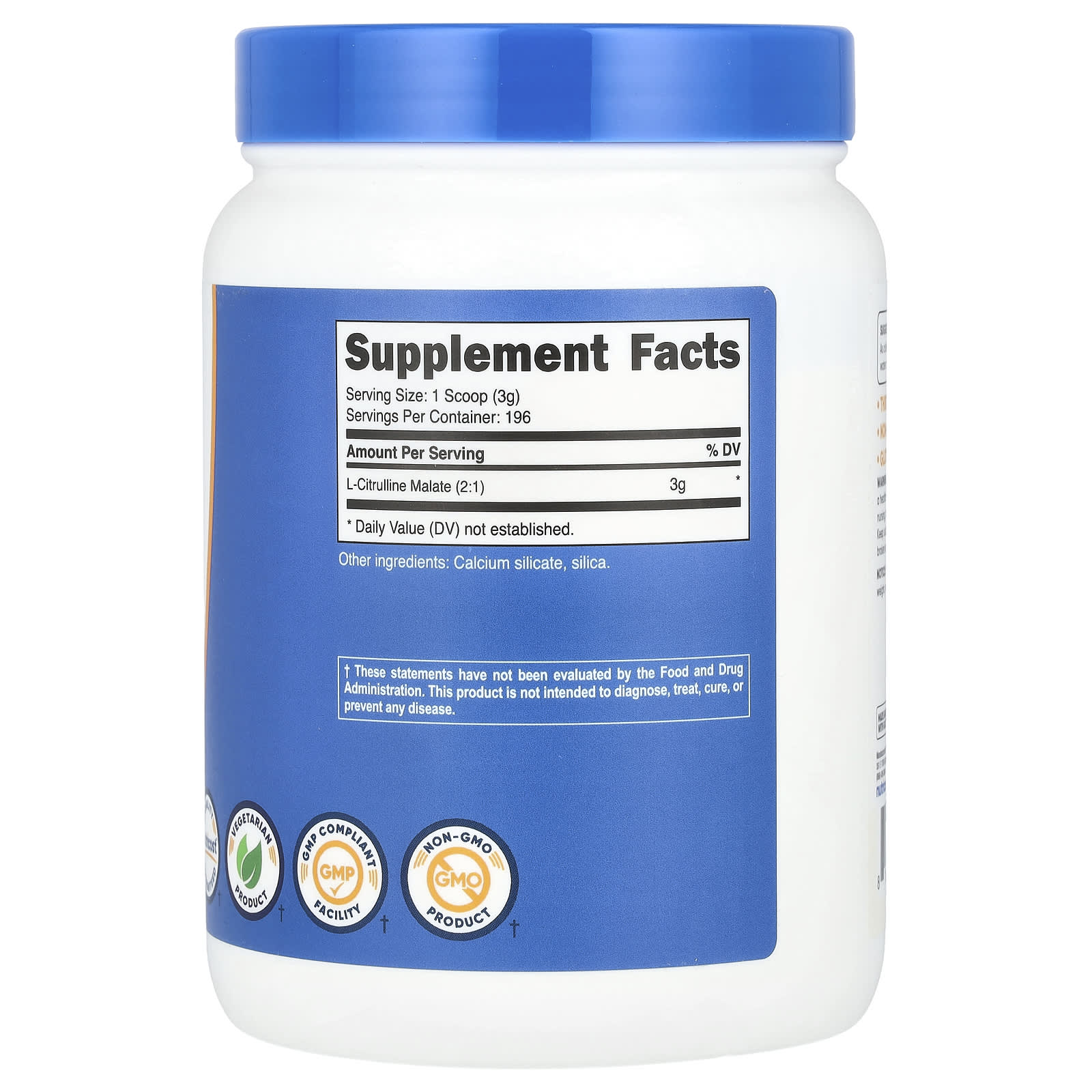 Nutricost, L-Citrulline Malate 2:1, Unflavored, 21.4 oz (600 g) - Image 2