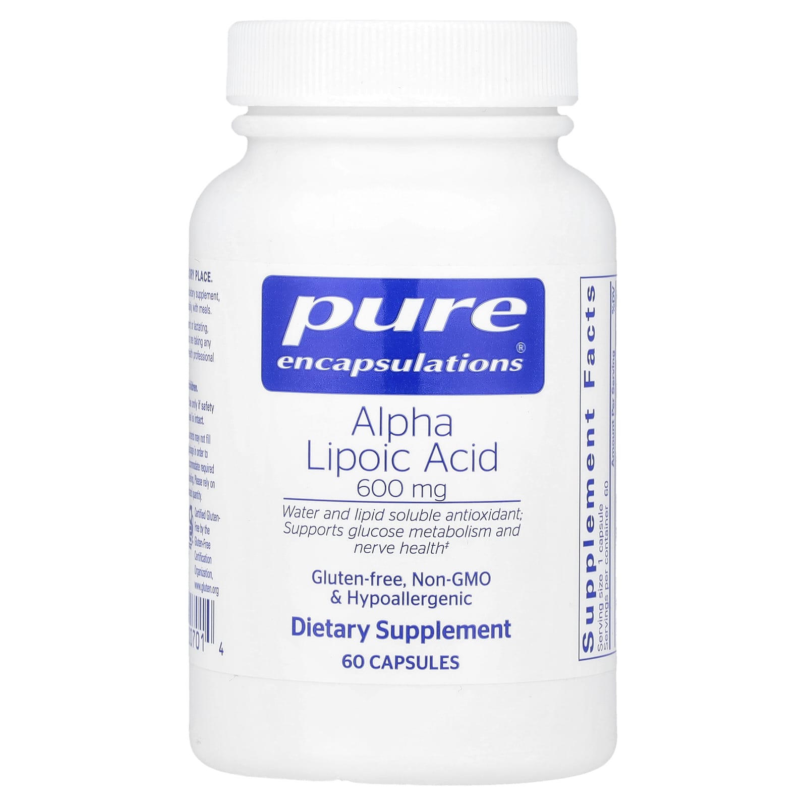 Pure Encapsulations, Alpha Lipoic Acid, 600 mg, 60 Capsules - Image 1