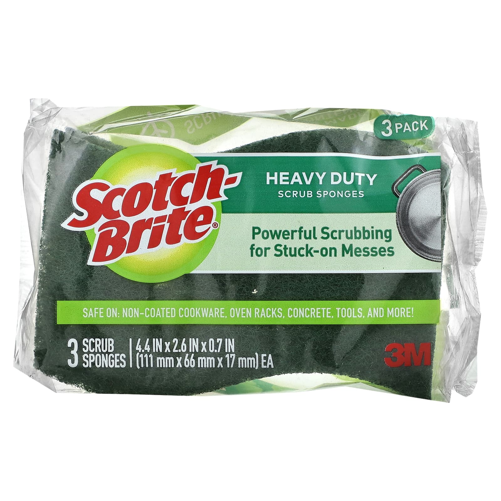 Scotch-Brite, Heavy Duty Scrub Sponges, 3 Sponges - Image 1