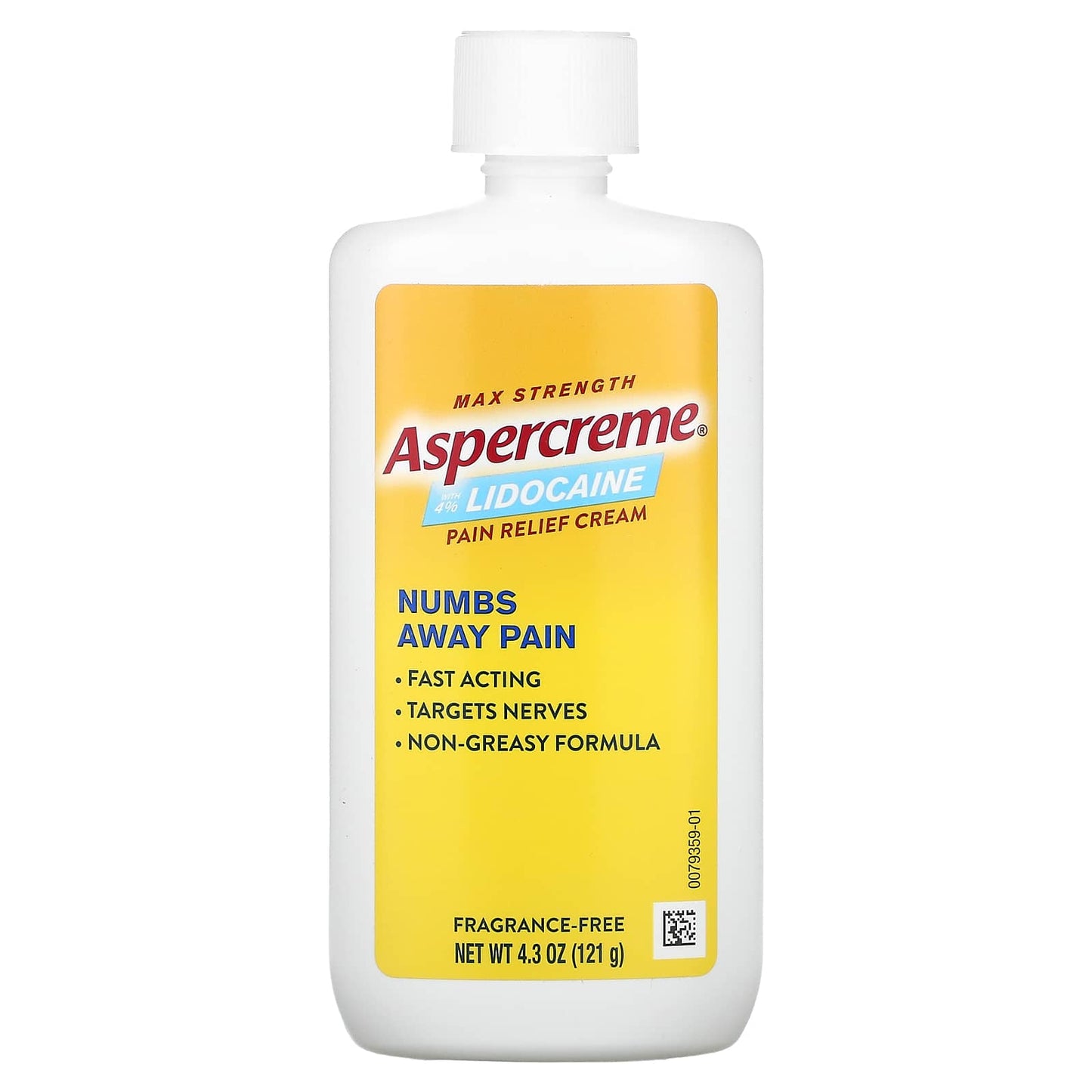 Aspercreme Max Strength Pain Relief Cream with 4% Lidocaine, 4.3 oz - Image 1