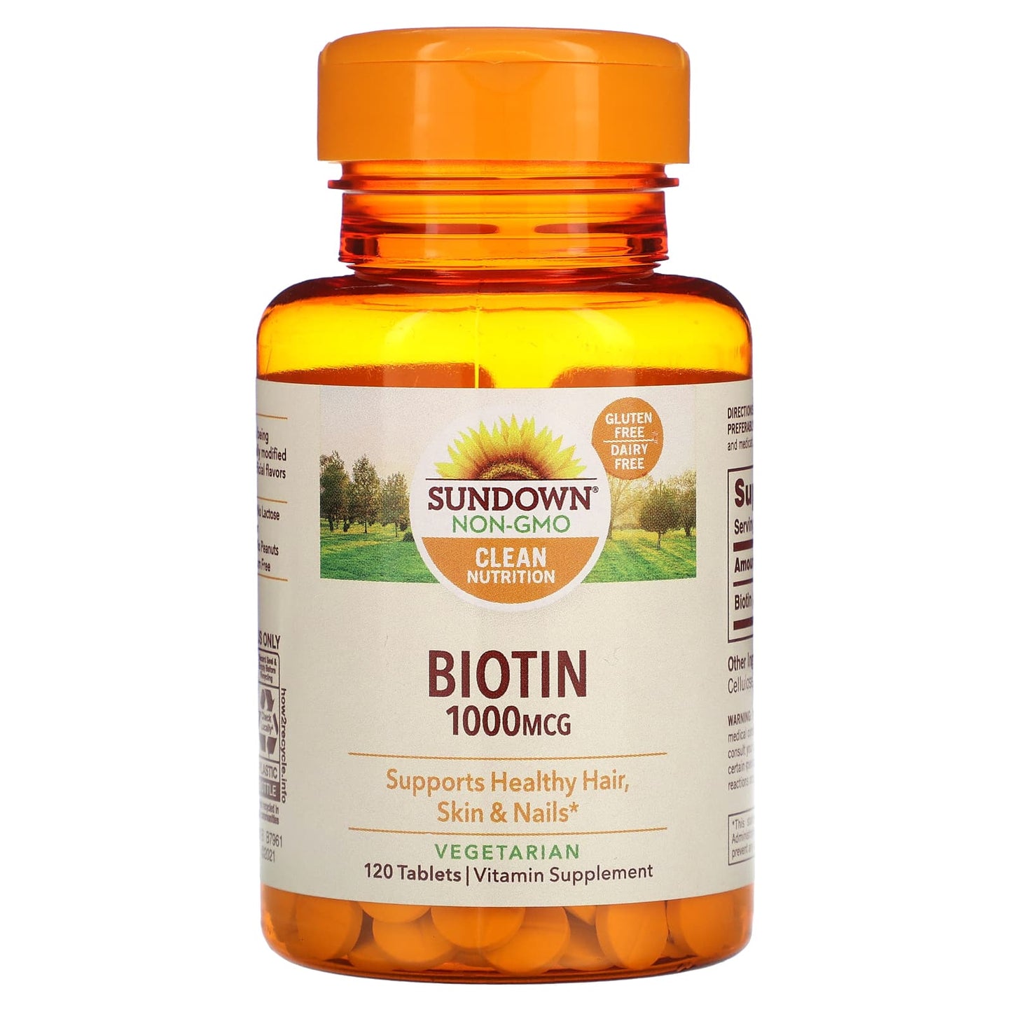 Sundown Naturals, Biotin, 1,000 mcg, 120 Tablets - Image 1
