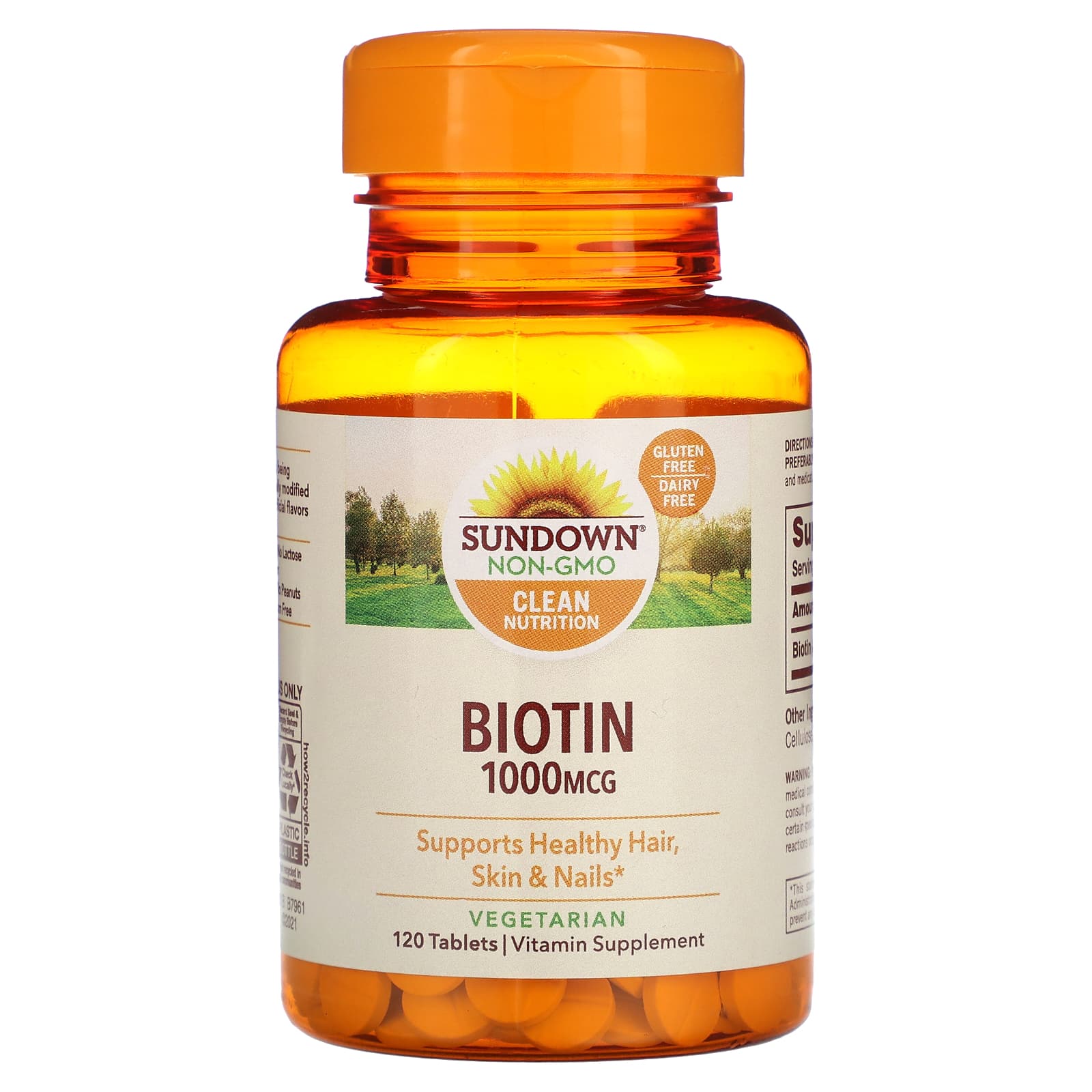 Sundown Naturals, Biotin, 1,000 mcg, 120 Tablets - Image 1