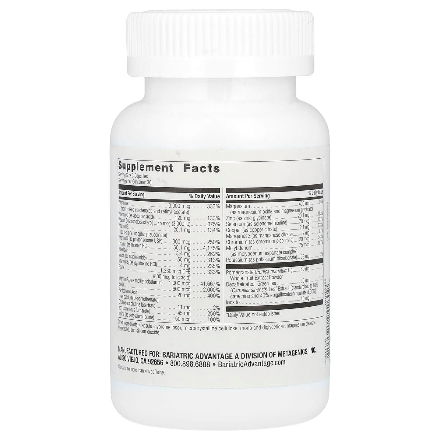 Bariatric Multivitamin with Iron, 90 Capsules | Non-GMO & Gluten-Free - Image 2
