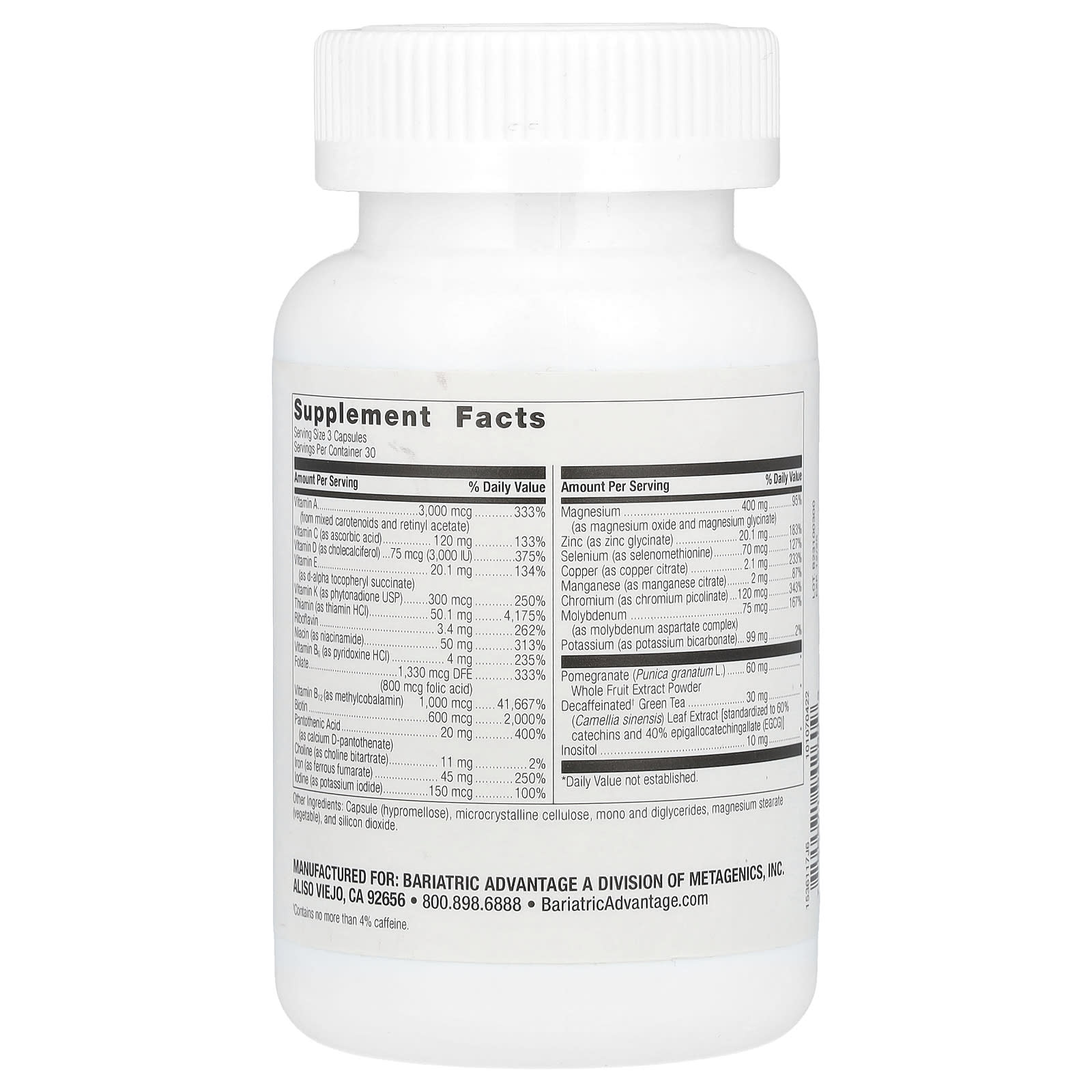 Bariatric Multivitamin with Iron, 90 Capsules | Non-GMO & Gluten-Free - Image 2