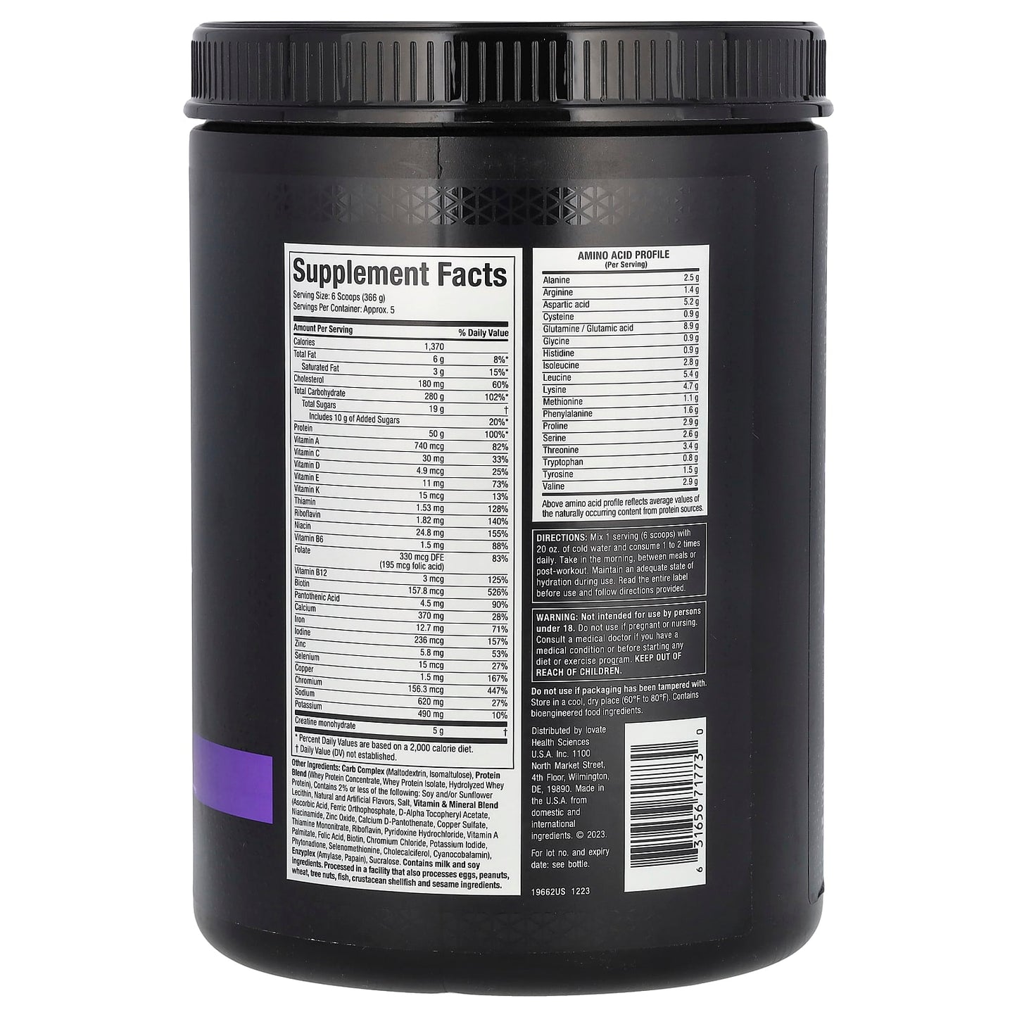 MuscleTech, Mass-Tech™ Lean Muscle Mass Gainer, Vanilla, 4 lbs (1.81 kg) - Image 2