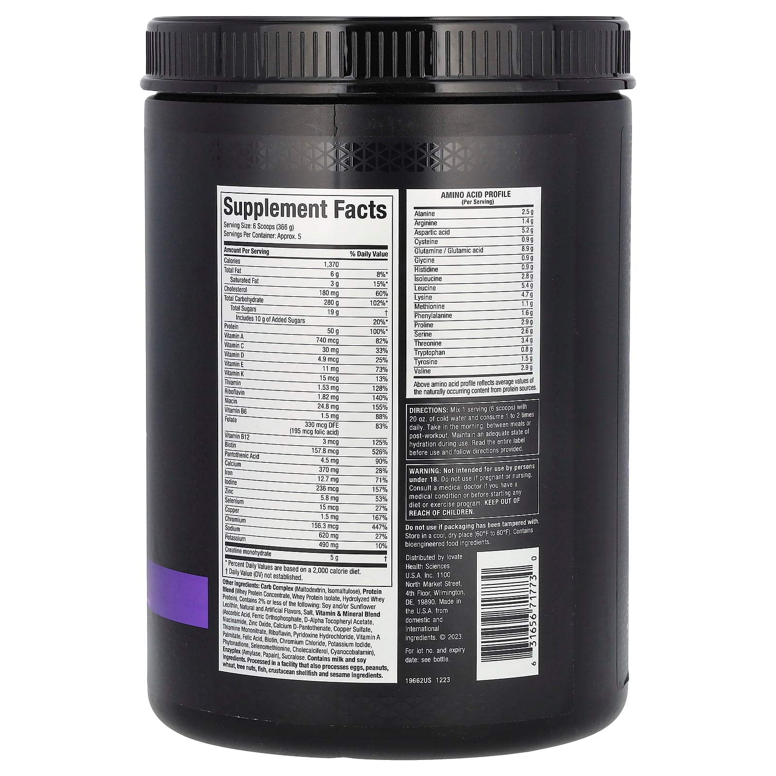 MuscleTech, Mass-Tech™ Lean Muscle Mass Gainer, Vanilla, 4 lbs (1.81 kg) - Image 2