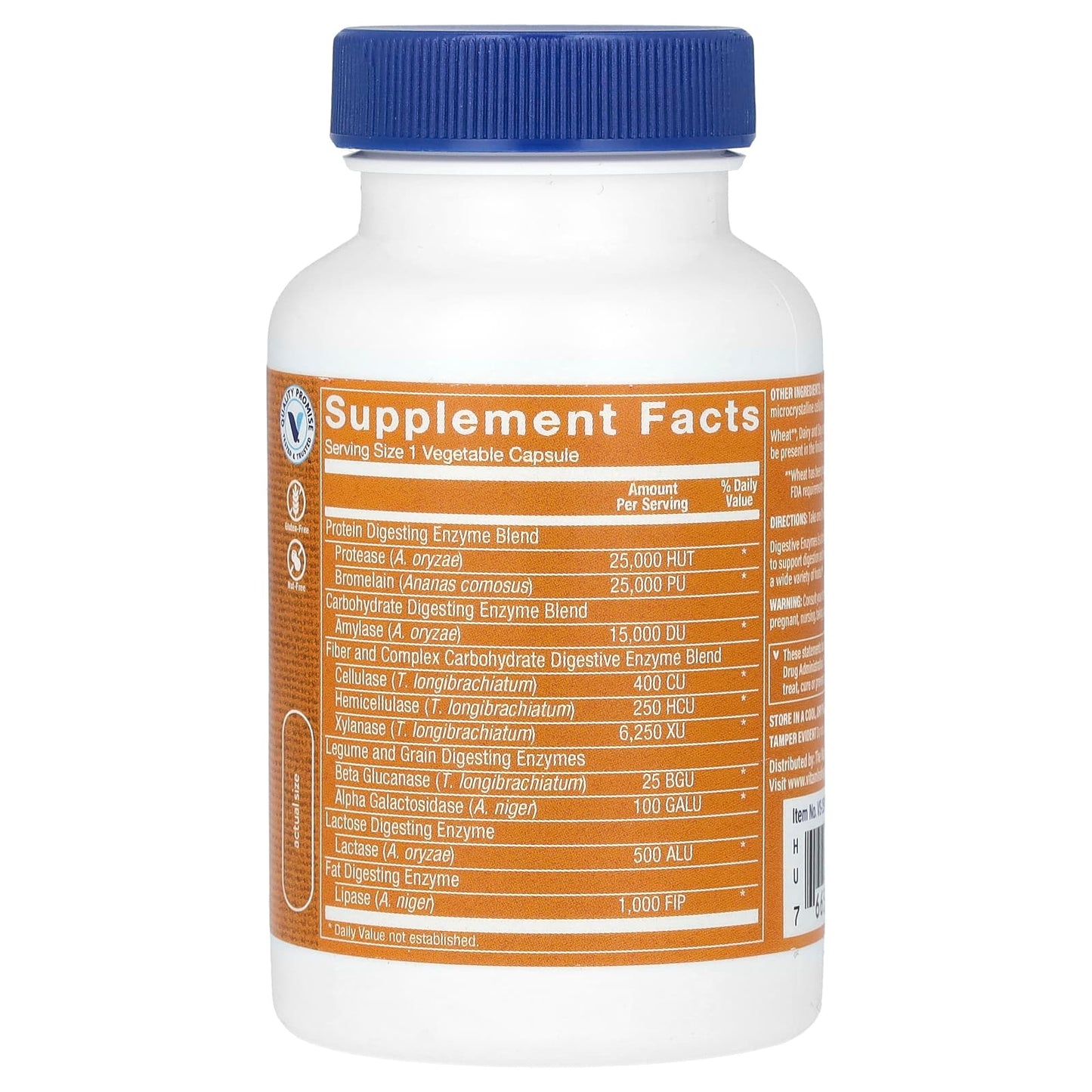 The Vitamin Shoppe, Digestive Enzymes, 90 Vegetable Capsules - Image 2