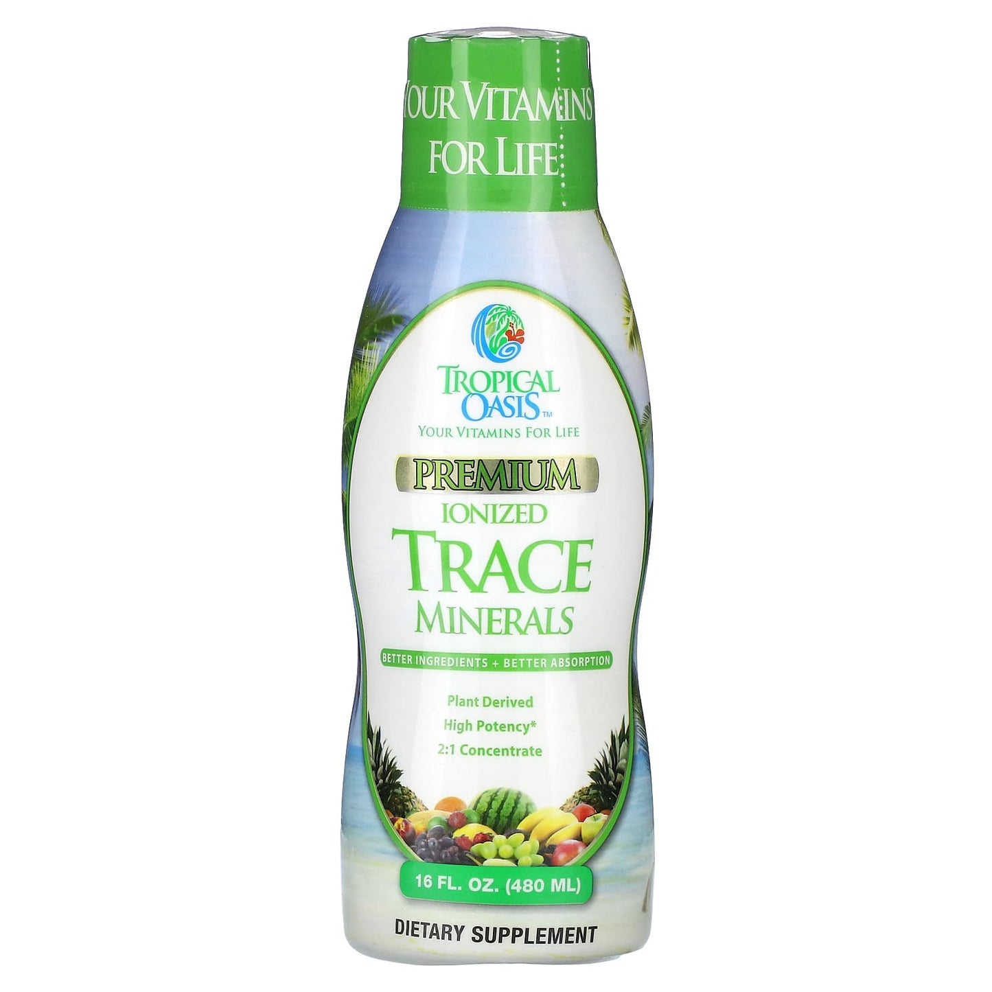 Tropical Oasis, Premium Ionized Trace Minerals, 16 fl oz (480 ml) - Image 1