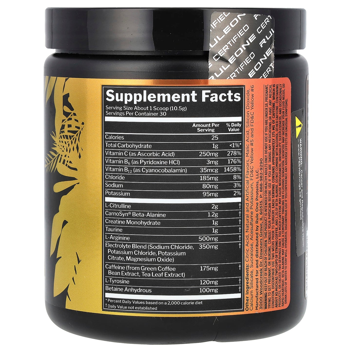 Rule One Proteins, Roar, Ferocious Pre-Workout, Peach Mango, 11.11 oz (315 g) - Image 2
