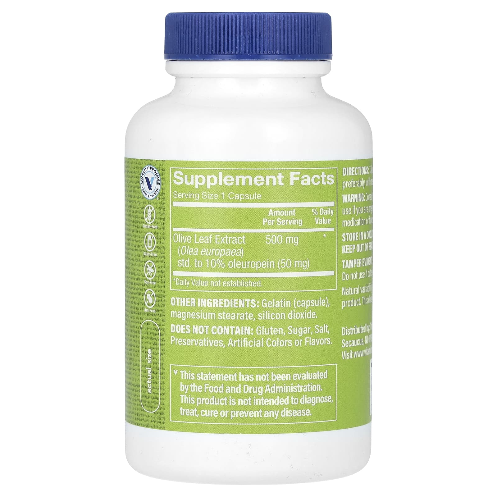 The Vitamin Shoppe, Olive Leaf Extract, 500 mg, 100 Capsules - Image 2