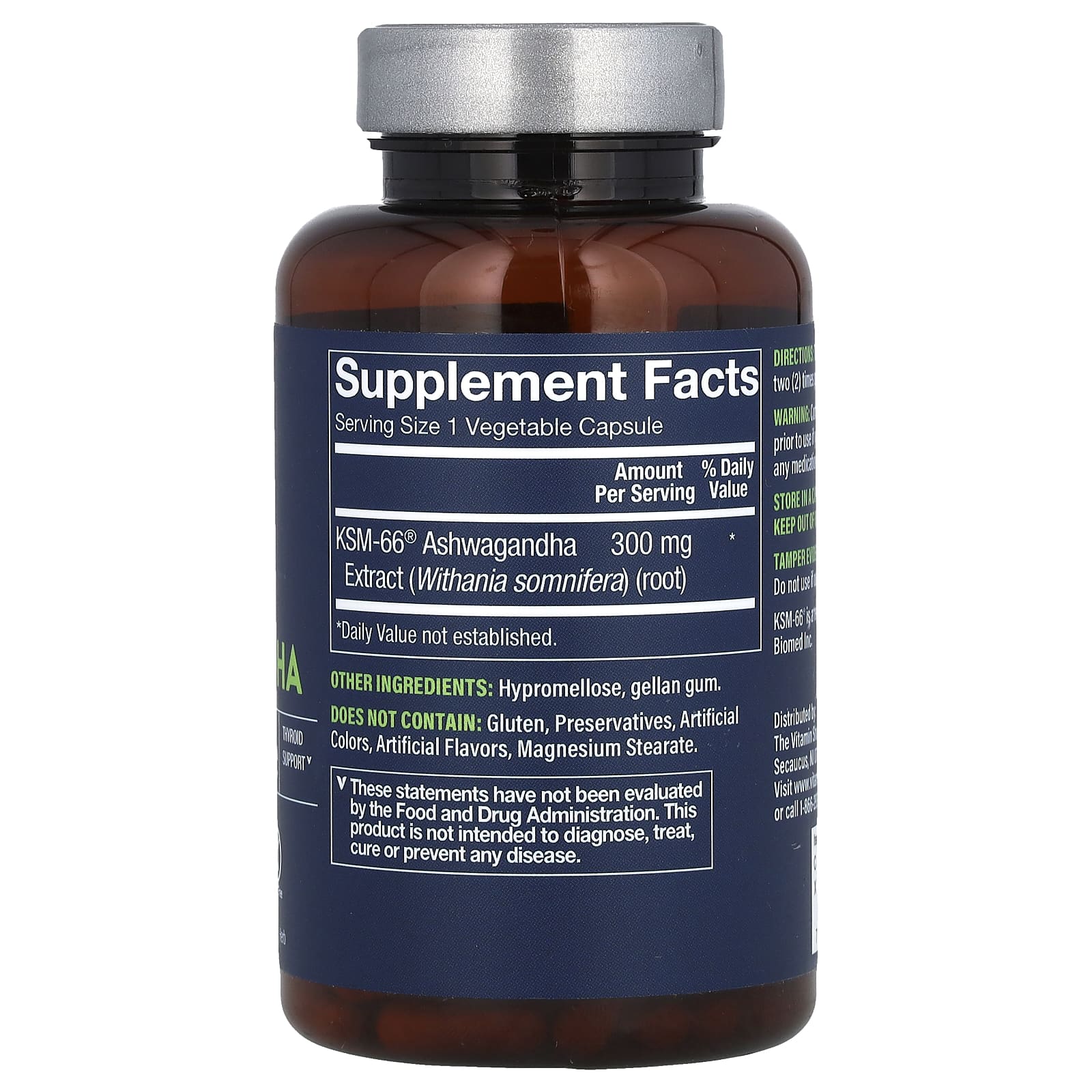 Vthrive, KSM-66 Ashwagandha, 120 Vegetable Capsules (300 mg per Capsule) - Image 2