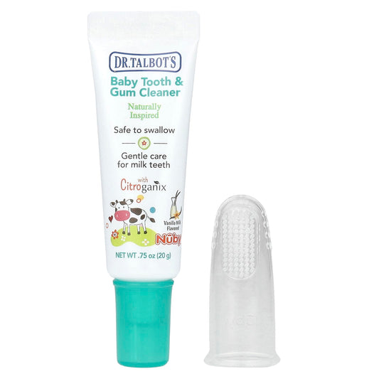 Baby Tooth & Gum Cleaner with Gum Massager - Natural Ingredients, 0m+, Vanilla Milk - Image 1