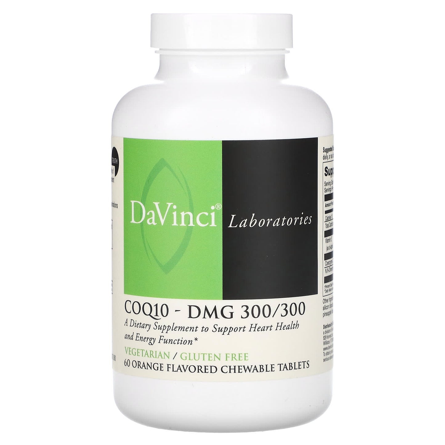 DaVinci Laboratories CoQ10-DMG Heart Health Supplement 60 Chewable Tablets - Image 1