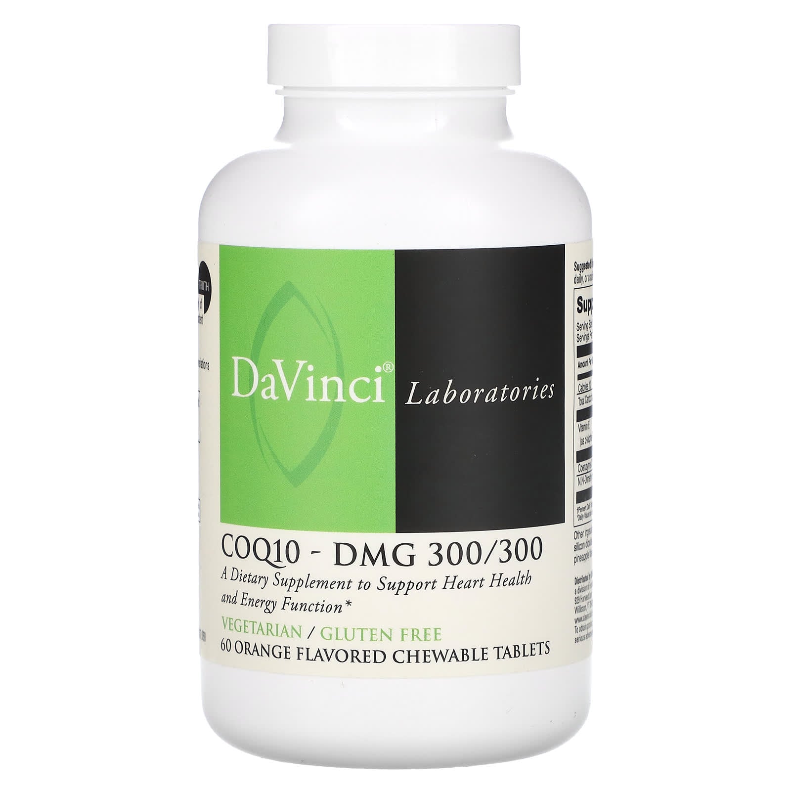 DaVinci Laboratories CoQ10-DMG Heart Health Supplement 60 Chewable Tablets - Image 1
