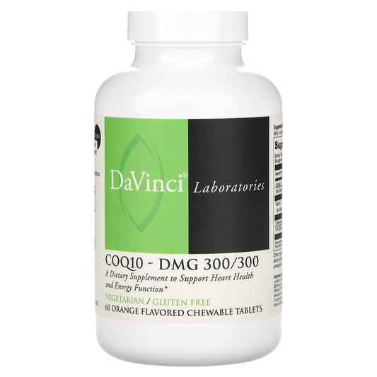 DaVinci Laboratories CoQ10-DMG Heart Health Supplement 60 Chewable Tablets - Image 1