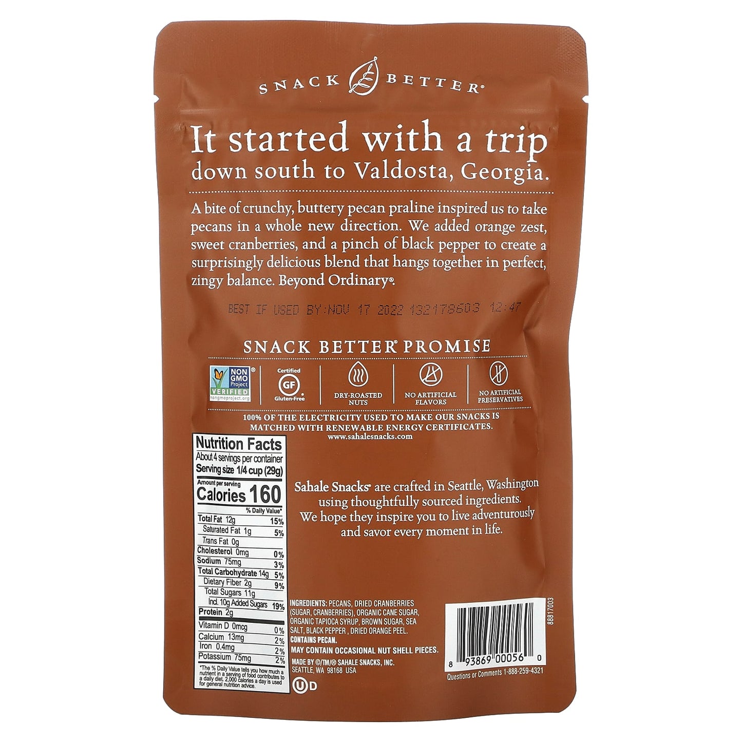 Sahale Snacks, Glazed Mix, Valdosta Pecans, 4 oz (113 g) - Image 2