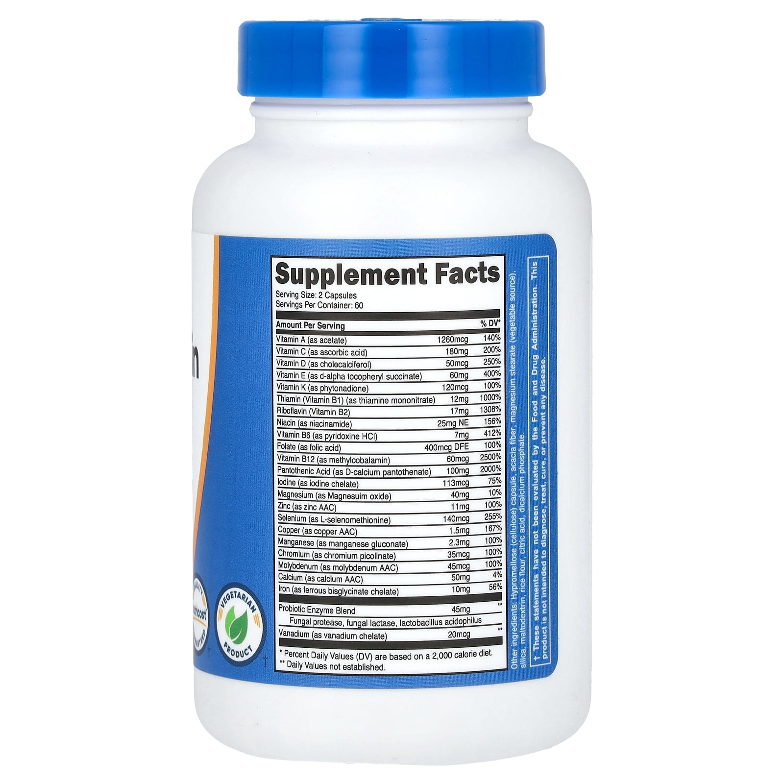 Nutricost, Multivitamin, Probiotics + 22 Vitamins & Minerals , 120 Capsules - Image 2