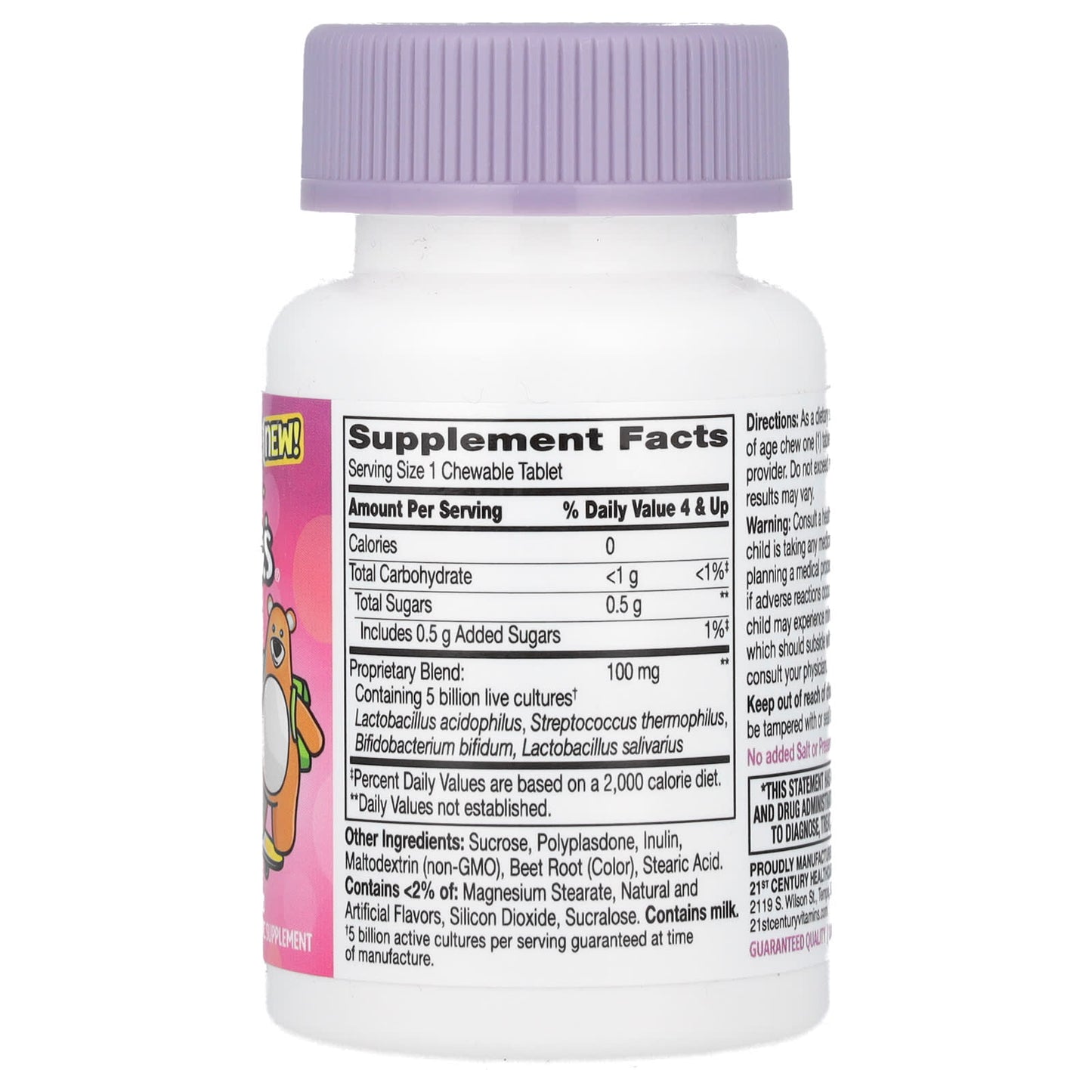 21st Century Children's Probiotic, Fruit Punch, 30 Chewable Tablets - Image 2