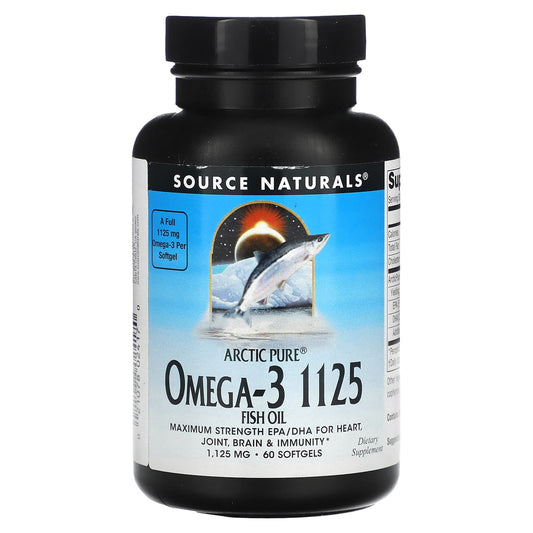 Source Naturals, Arctic Pure, Omega-3 Fish Oil, 1,125 mg, 60 Softgels - Image 1