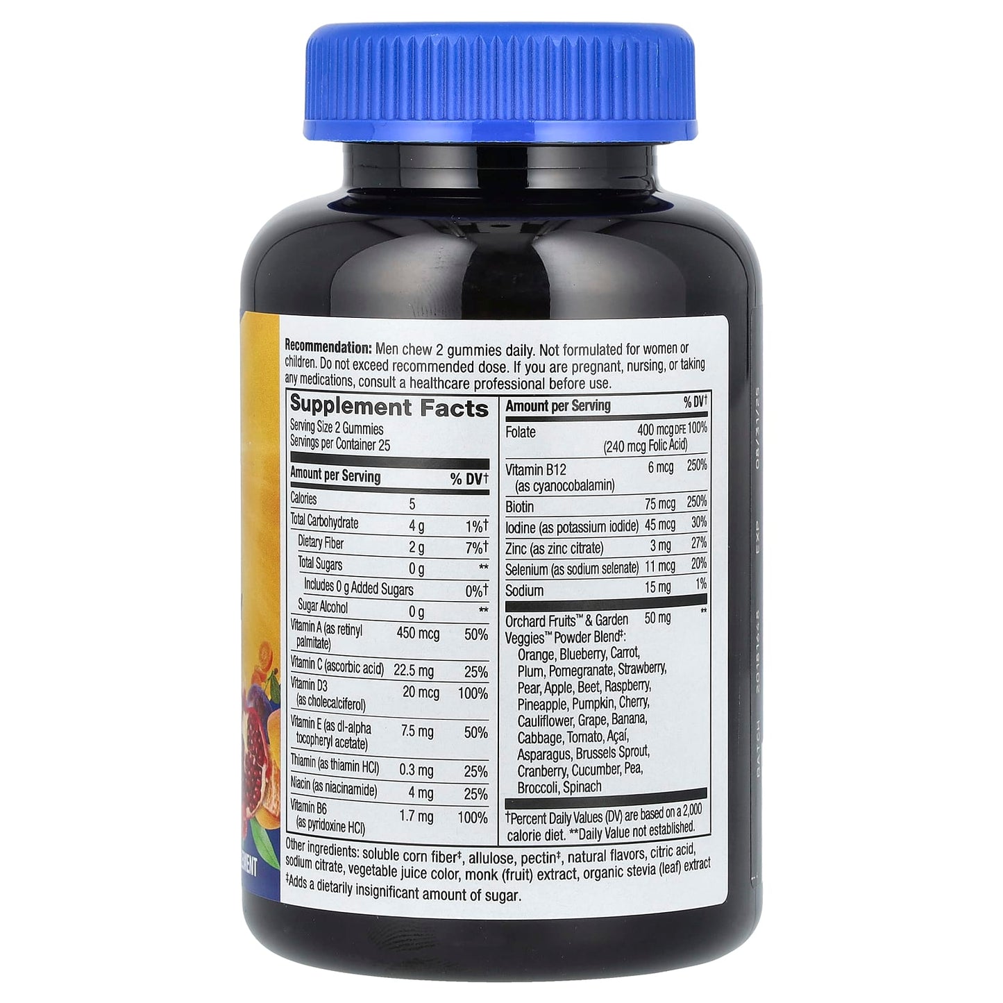 Nature's Way, Alive! Men's Gummy Multivitamin, Zero Sugar, Peach, 50 Gummies - Image 2