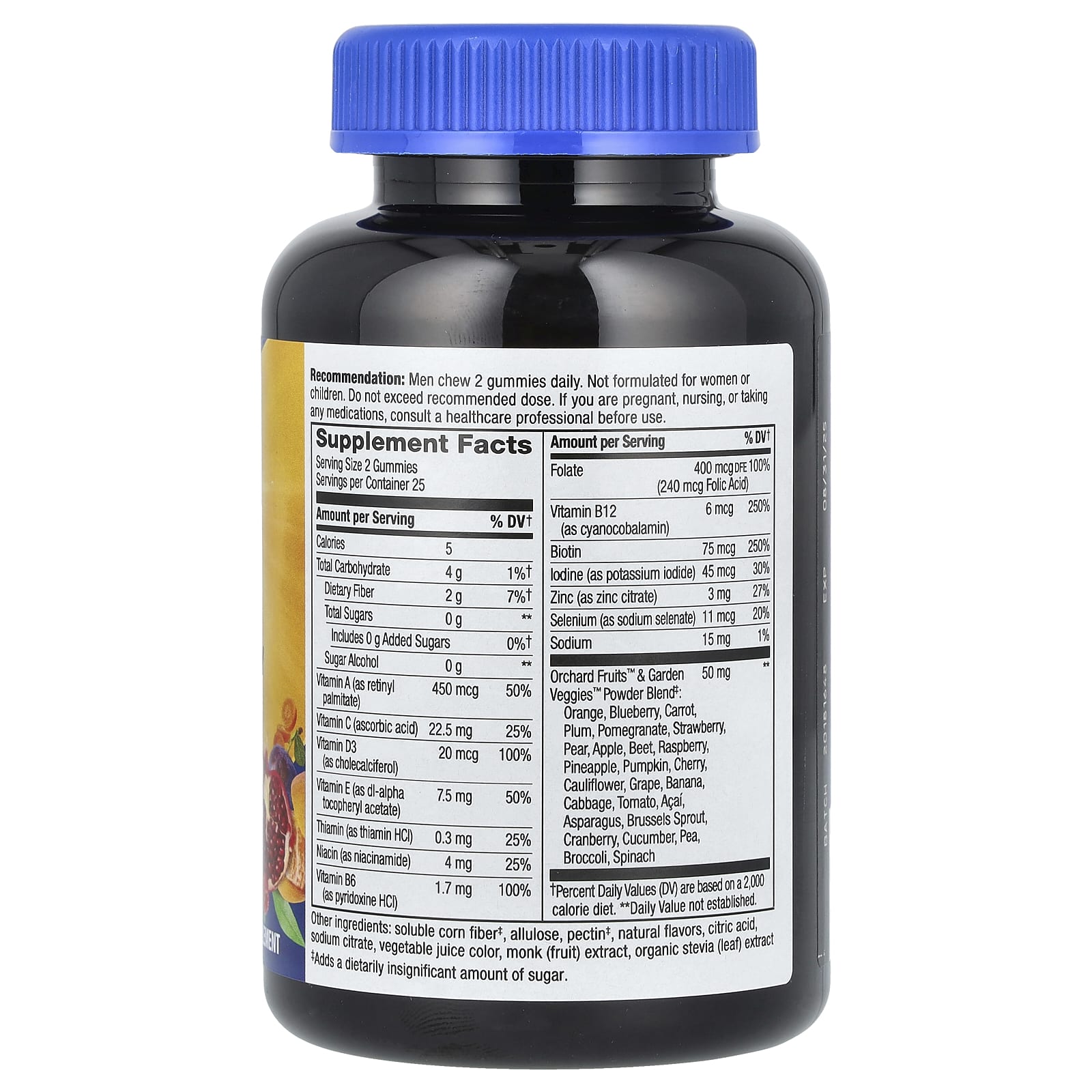Nature's Way, Alive! Men's Gummy Multivitamin, Zero Sugar, Peach, 50 Gummies - Image 2