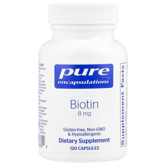 Pure Encapsulations, Biotin, 8 mg, 120 Capsules - Image 1
