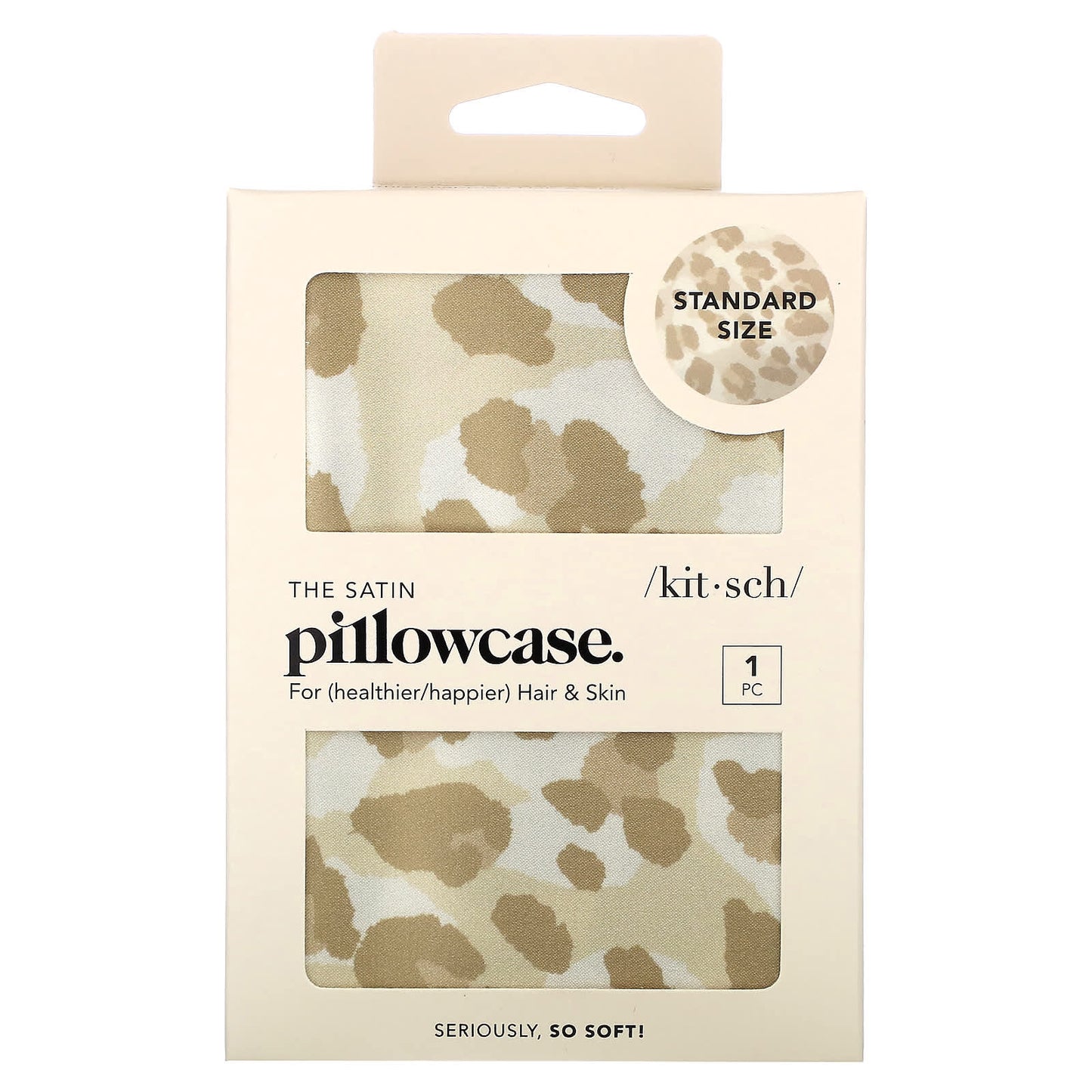Kitsch, The Satin Pillowcase, Standard Size, Leopard, 1 Pillowcase - Image 1