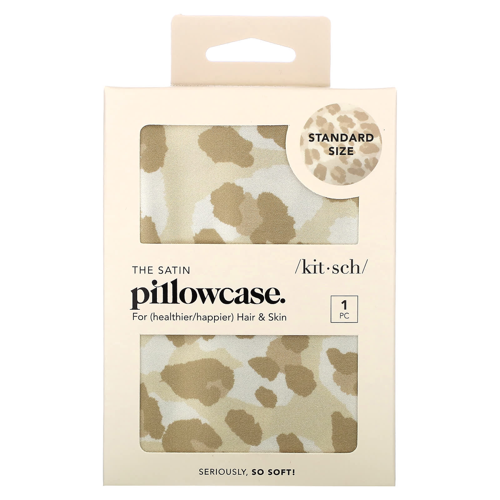 Kitsch, The Satin Pillowcase, Standard Size, Leopard, 1 Pillowcase - Image 1