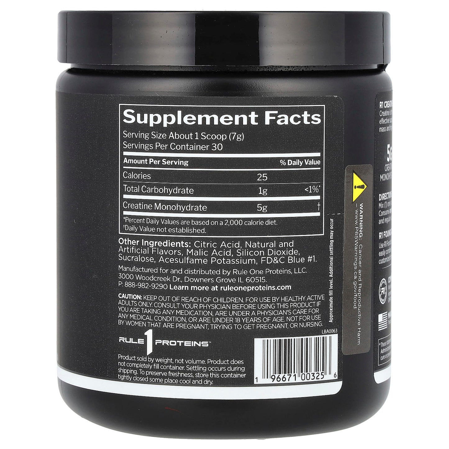 Rule One Proteins, Creatine, Blue Raspberry, 7.41 oz (210 g) - Image 2