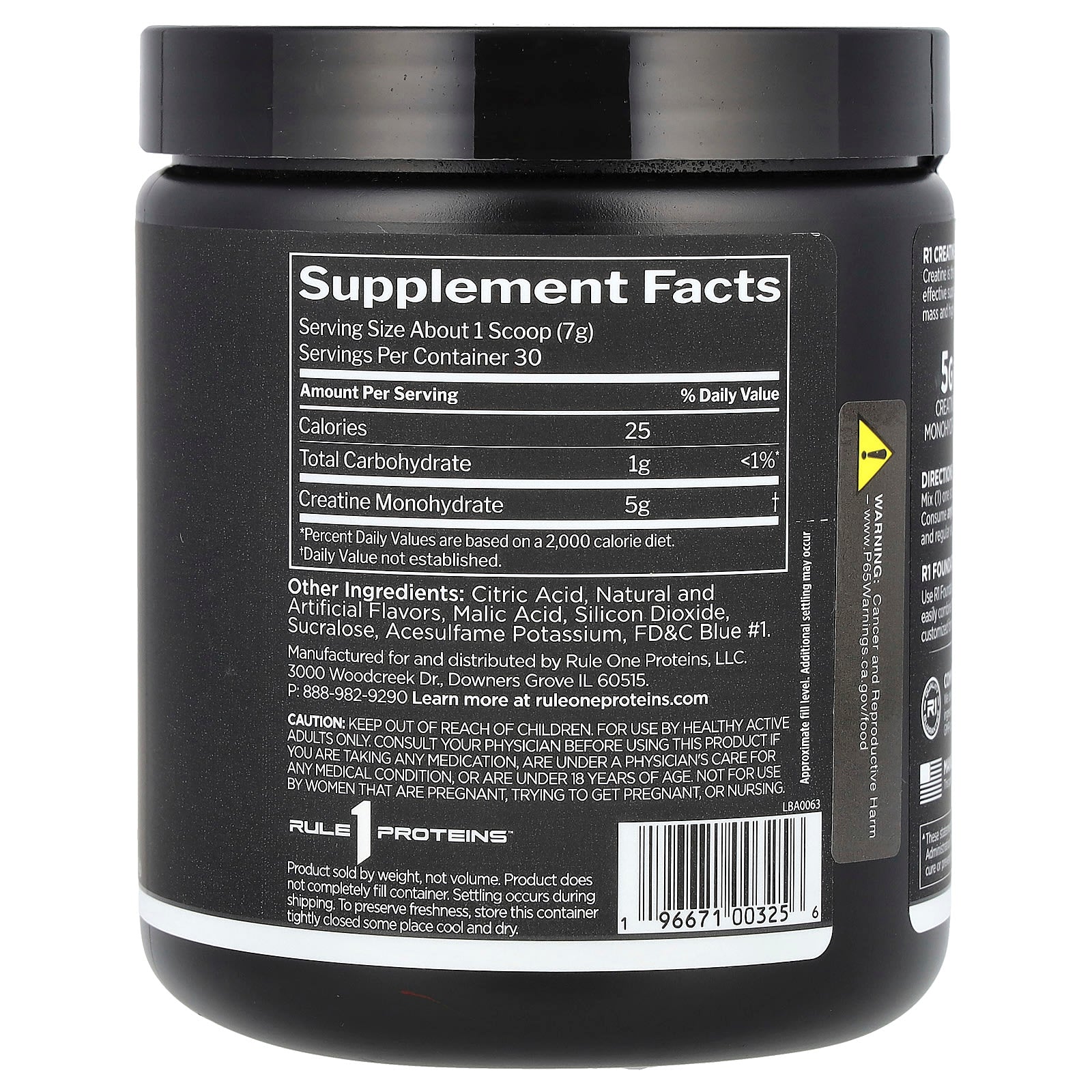 Rule One Proteins, Creatine, Blue Raspberry, 7.41 oz (210 g) - Image 2