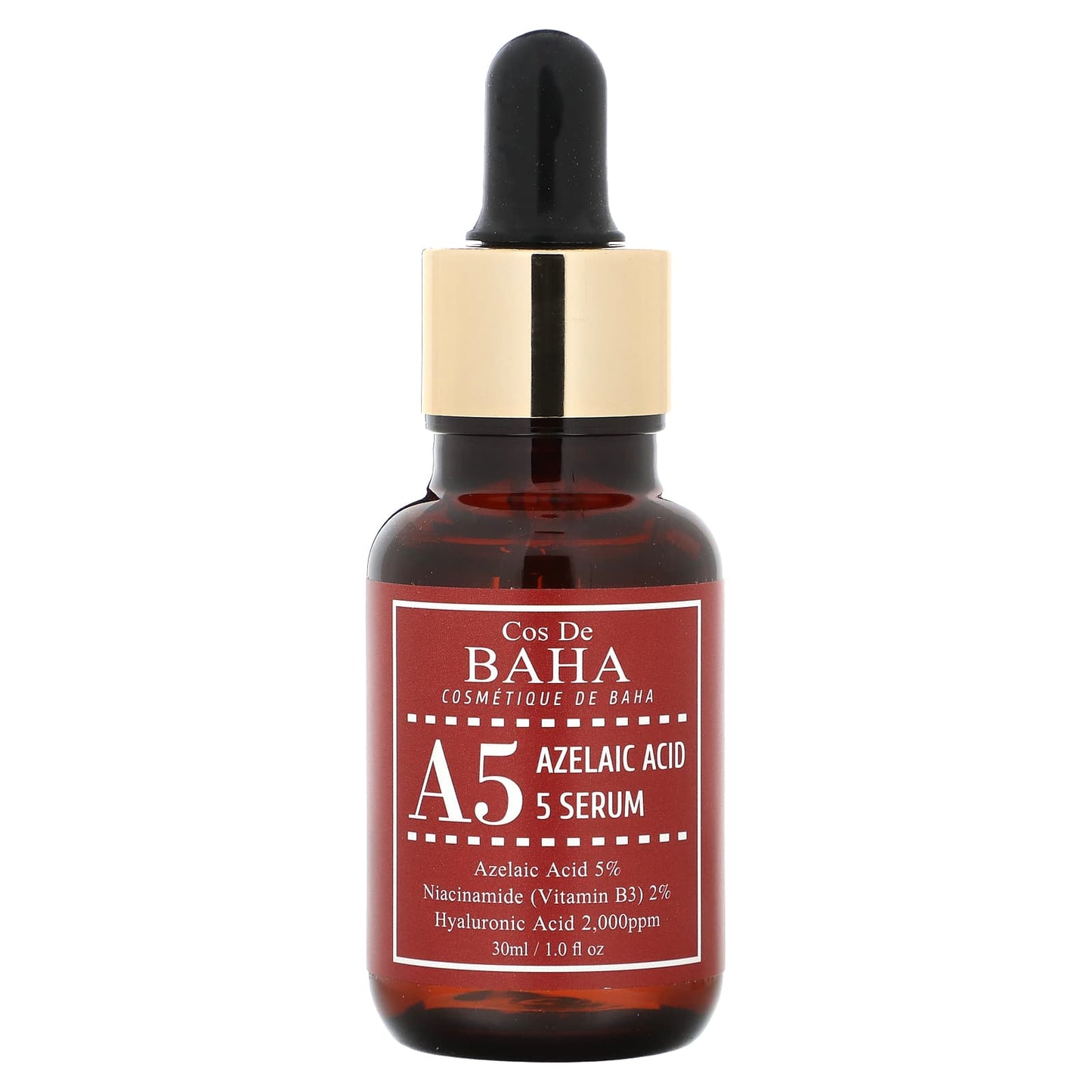 Cos De BAHA Azelaic Acid 5 Serum for Acne, Niacinamide & Hyaluronic Acid, 1 fl oz (30 ml) - Image 1