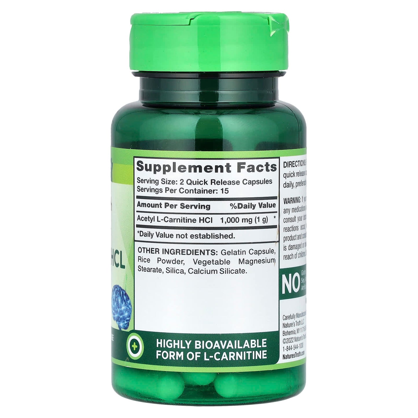 Nature's Truth, Acetyl L-Carnitine HCL, Super Strength, 30 Quick Release Capsules (500 mg per Capsule) - Image 2