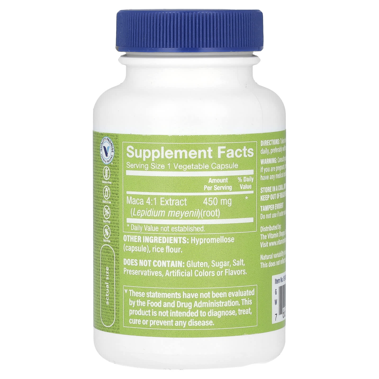 The Vitamin Shoppe, Maca Extract, 450 mg, 60 Vegetable Capsules - Image 2