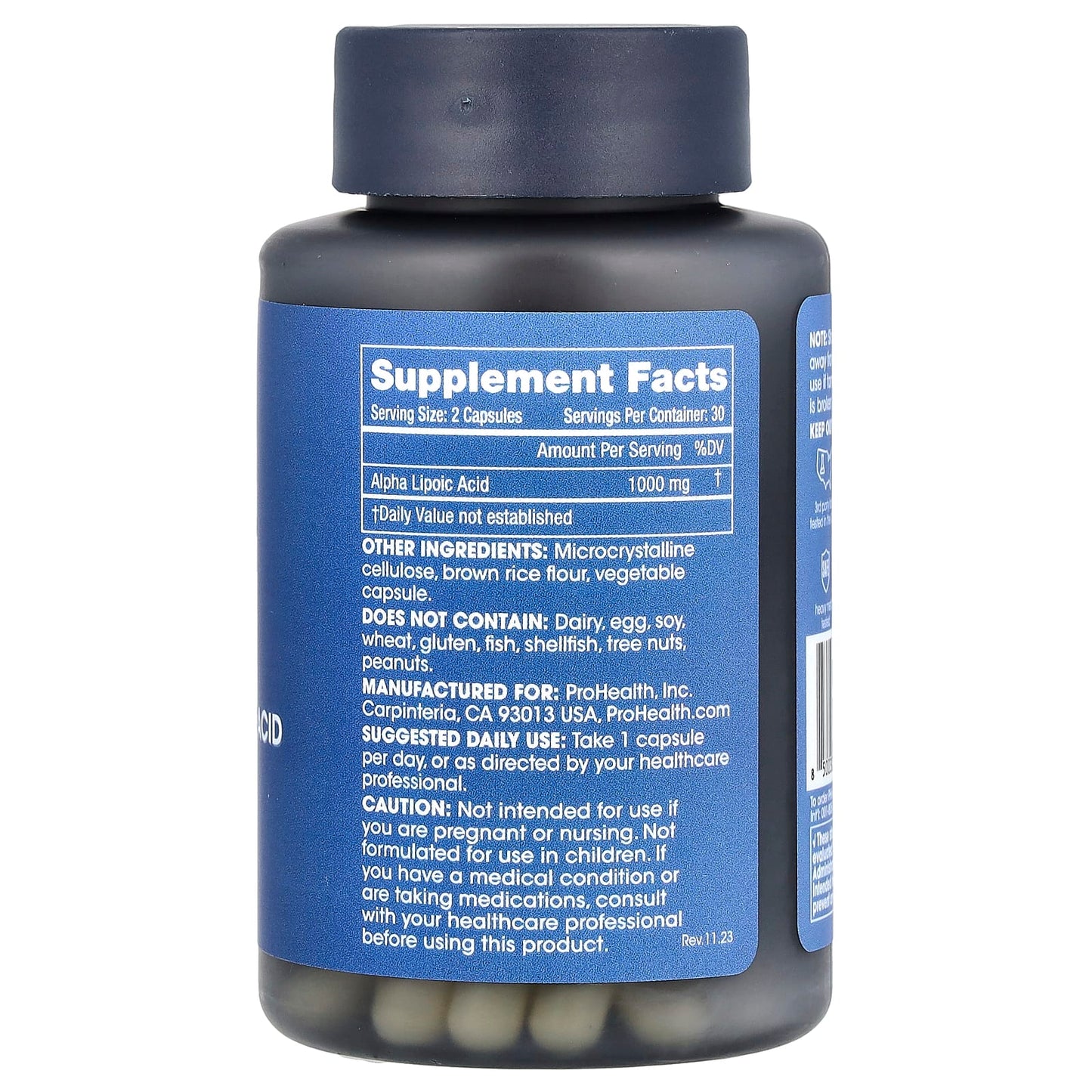 ProHealth Longevity, Alpha Lipoic Acid, 60 Capsules (500 mg per Capsule) - Image 2