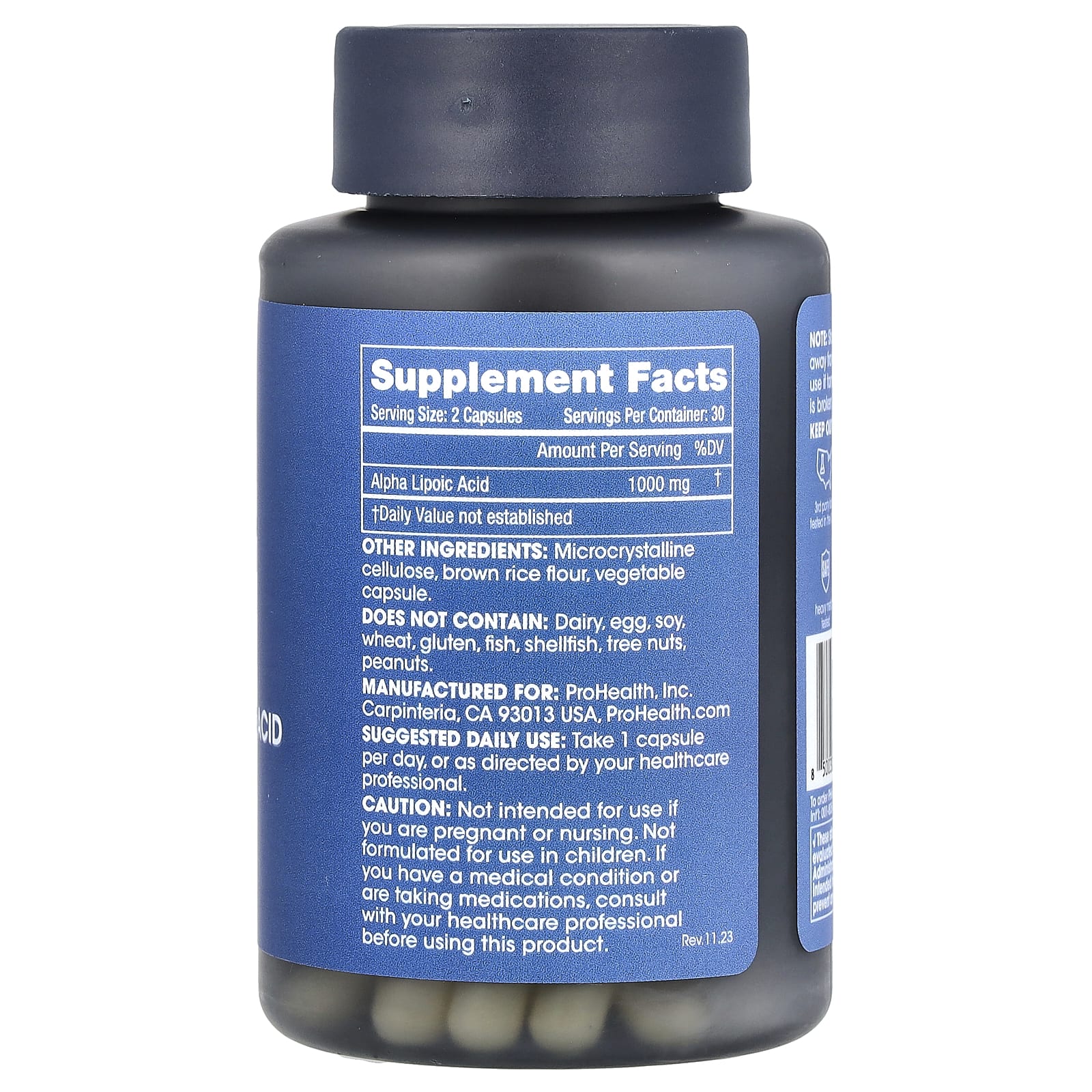 ProHealth Longevity, Alpha Lipoic Acid, 60 Capsules (500 mg per Capsule) - Image 2