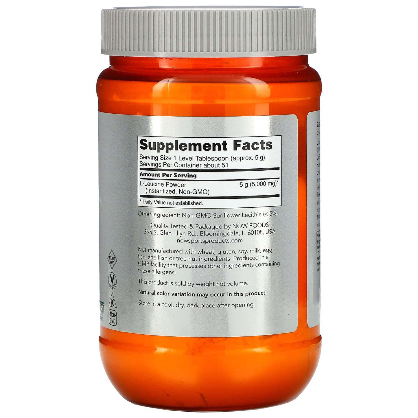 NOW Foods, Sports, L-Leucine Powder, 9 oz (255 g) - Image 2