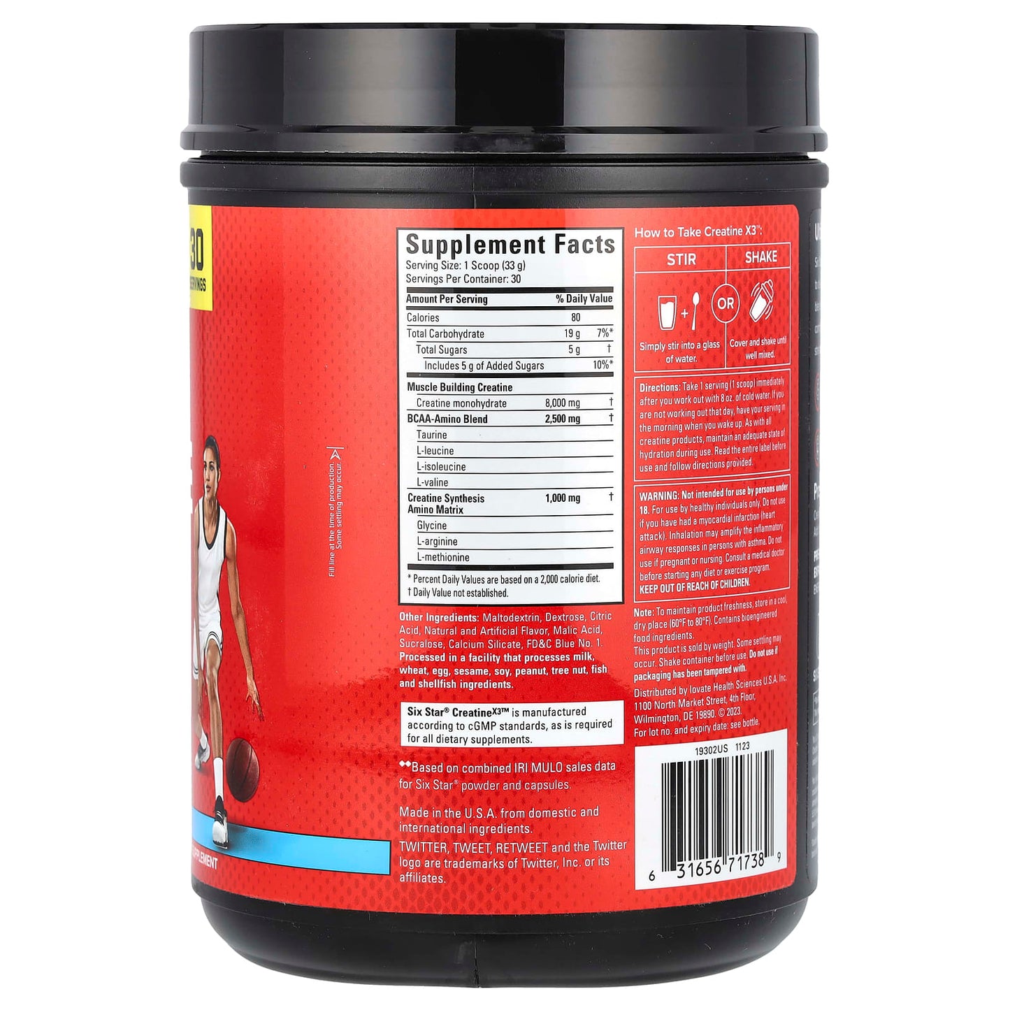 SIXSTAR, Creatine X3, Icy Snow Cone, 2.2 lbs (1 kg) - Image 2