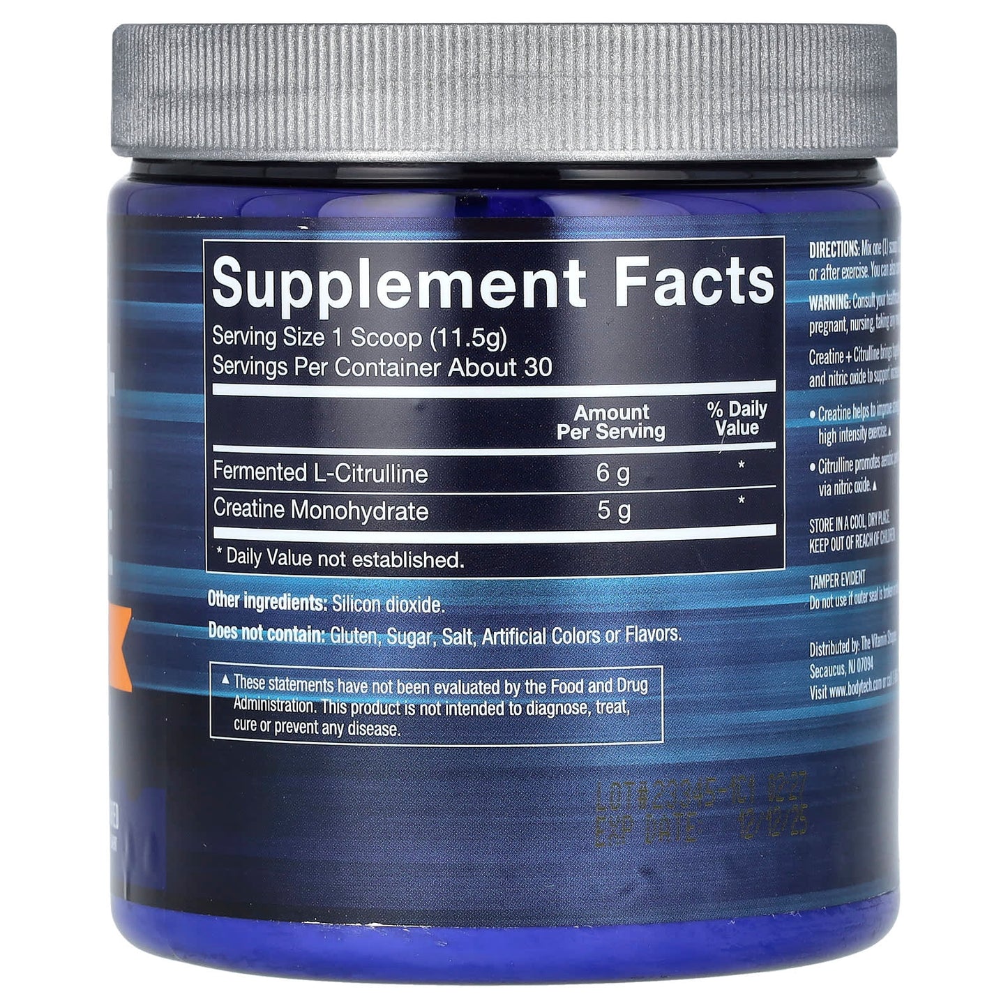 Boost Performance with BodyTech Creatine + Citrulline, Unflavored, 12.1 oz (345 g) - Image 2