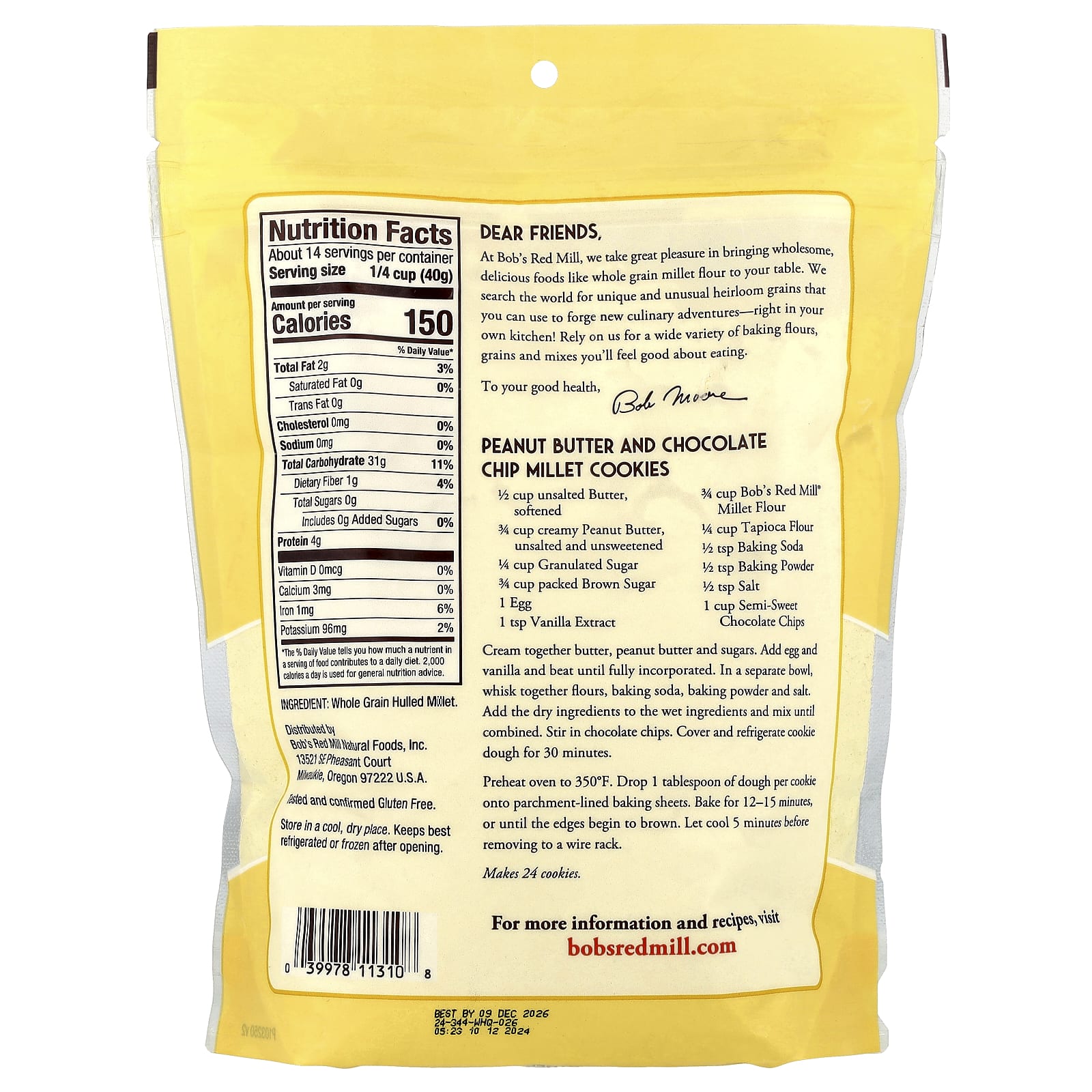 Stone Ground Millet Flour by Bob's Red Mill - Gluten Free & Non-GMO - Image 2