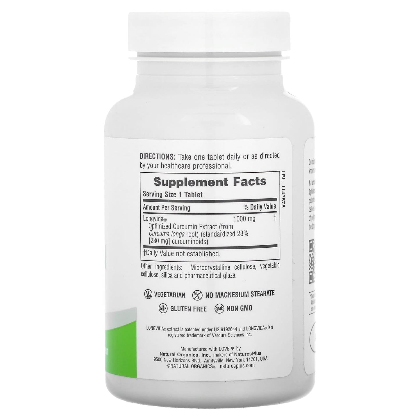 NaturesPlus, Pro Longvida Curcumin 1000, 1,000 mg, 60 Tablets - Image 2