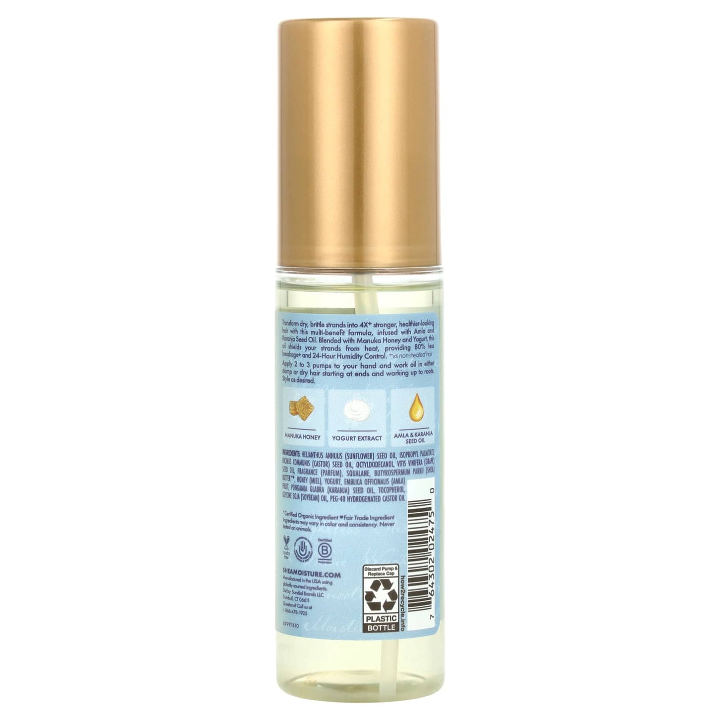 SheaMoisture, Strengthen & Protect Oil, Manuka Honey & Yogurt, 3.3 fl oz (97 ml) - Image 2