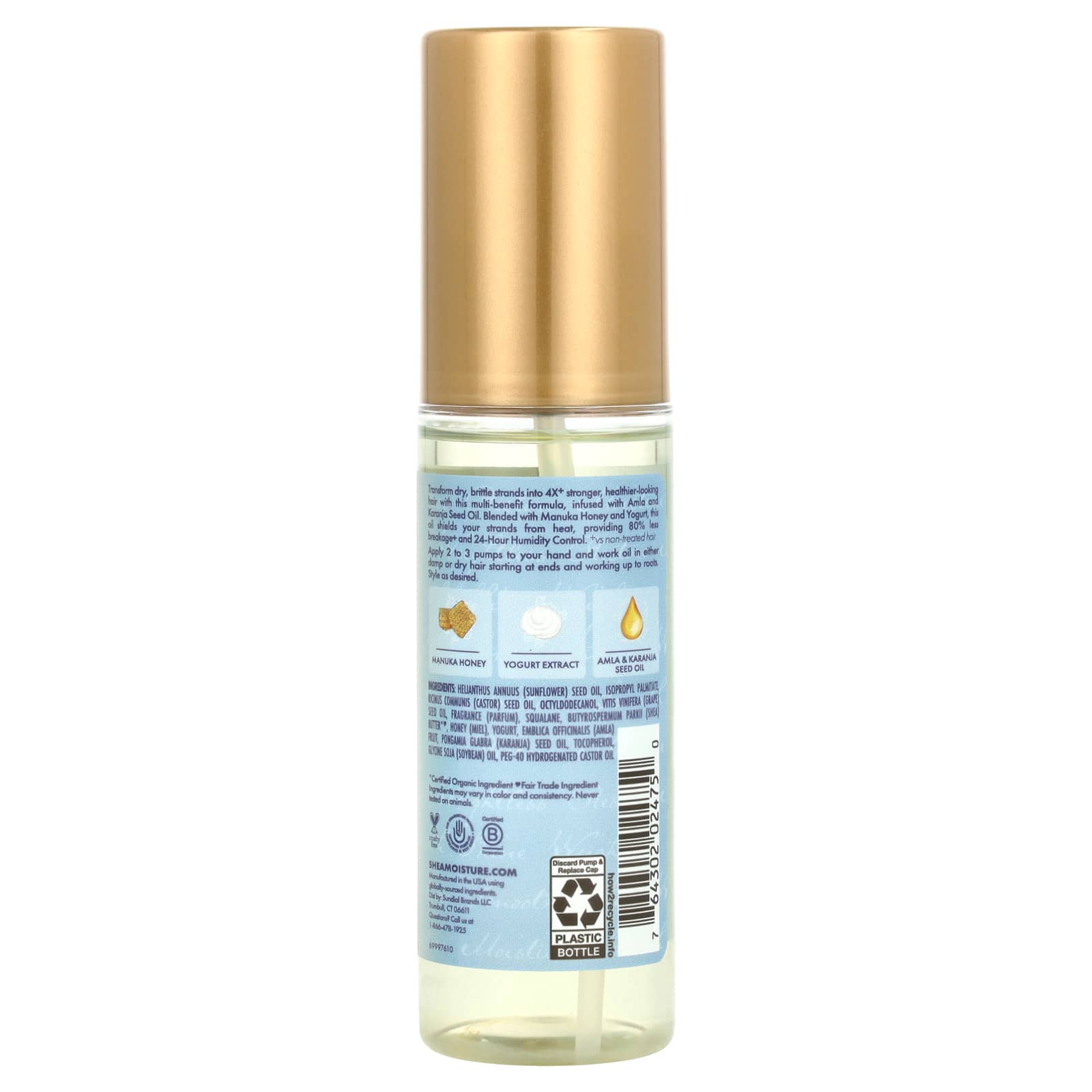SheaMoisture, Strengthen & Protect Oil, Manuka Honey & Yogurt, 3.3 fl oz (97 ml) - Image 2
