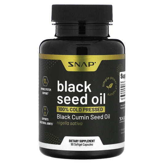 Snap Supplements, Black Seed Oil, 500 mg, 90 Softgel Capsules - Image 1