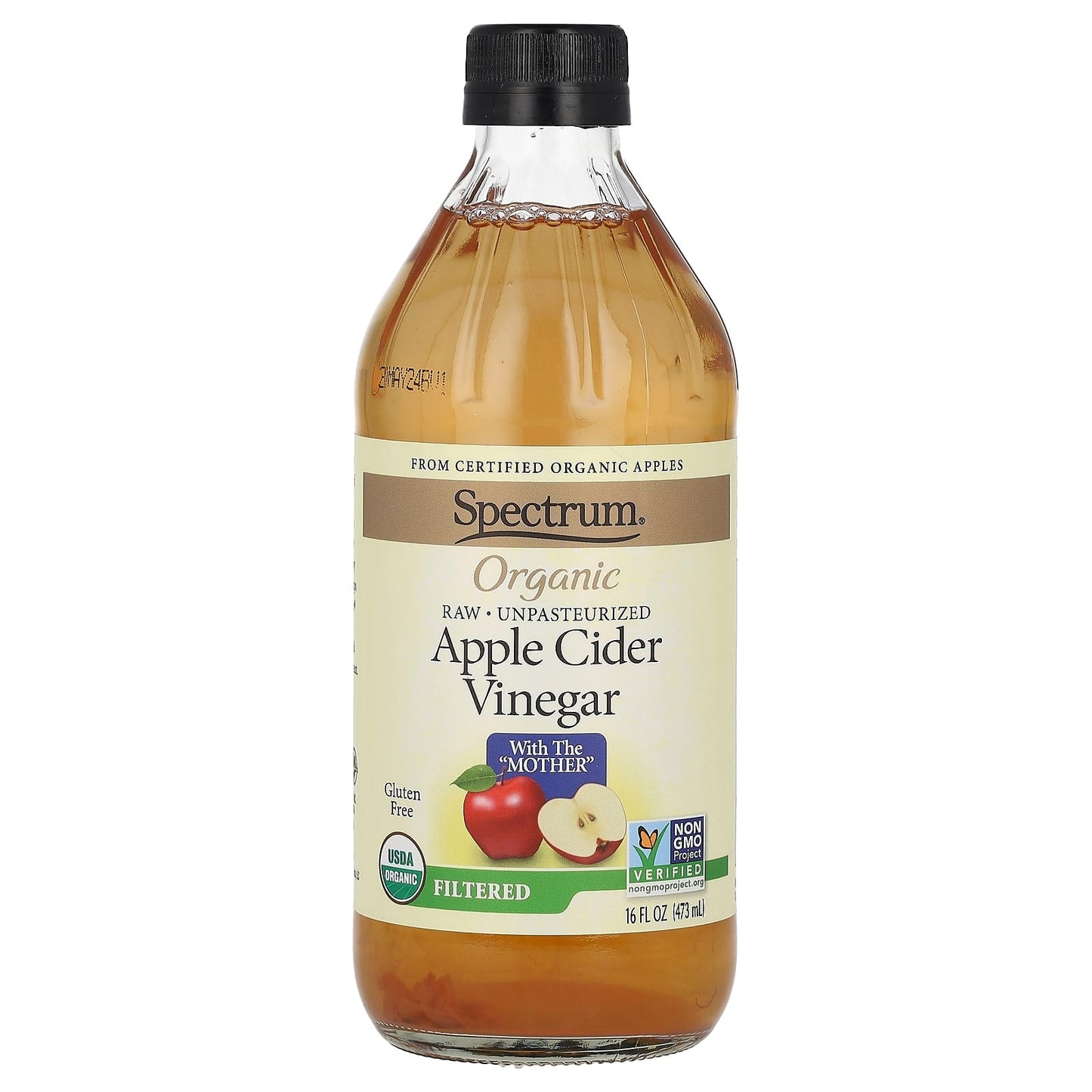 Spectrum Culinary, Organic Apple Cider Vinegar, Filtered, 16 fl oz (473 ml) - Image 1