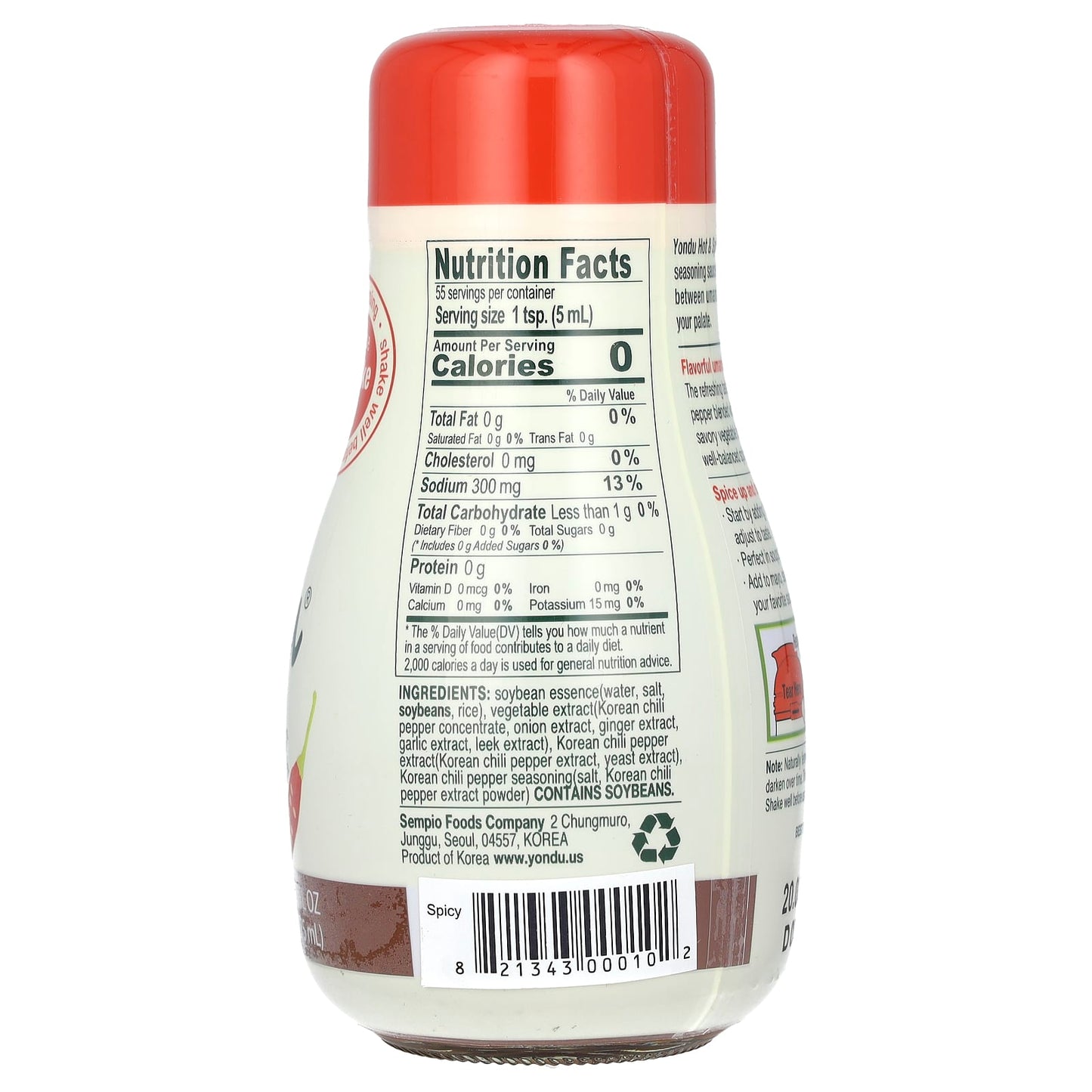 Sempio, Yondu, Plant-Based Umami, Hot & Spicy, 9.3 fl oz (275 ml) - Image 2
