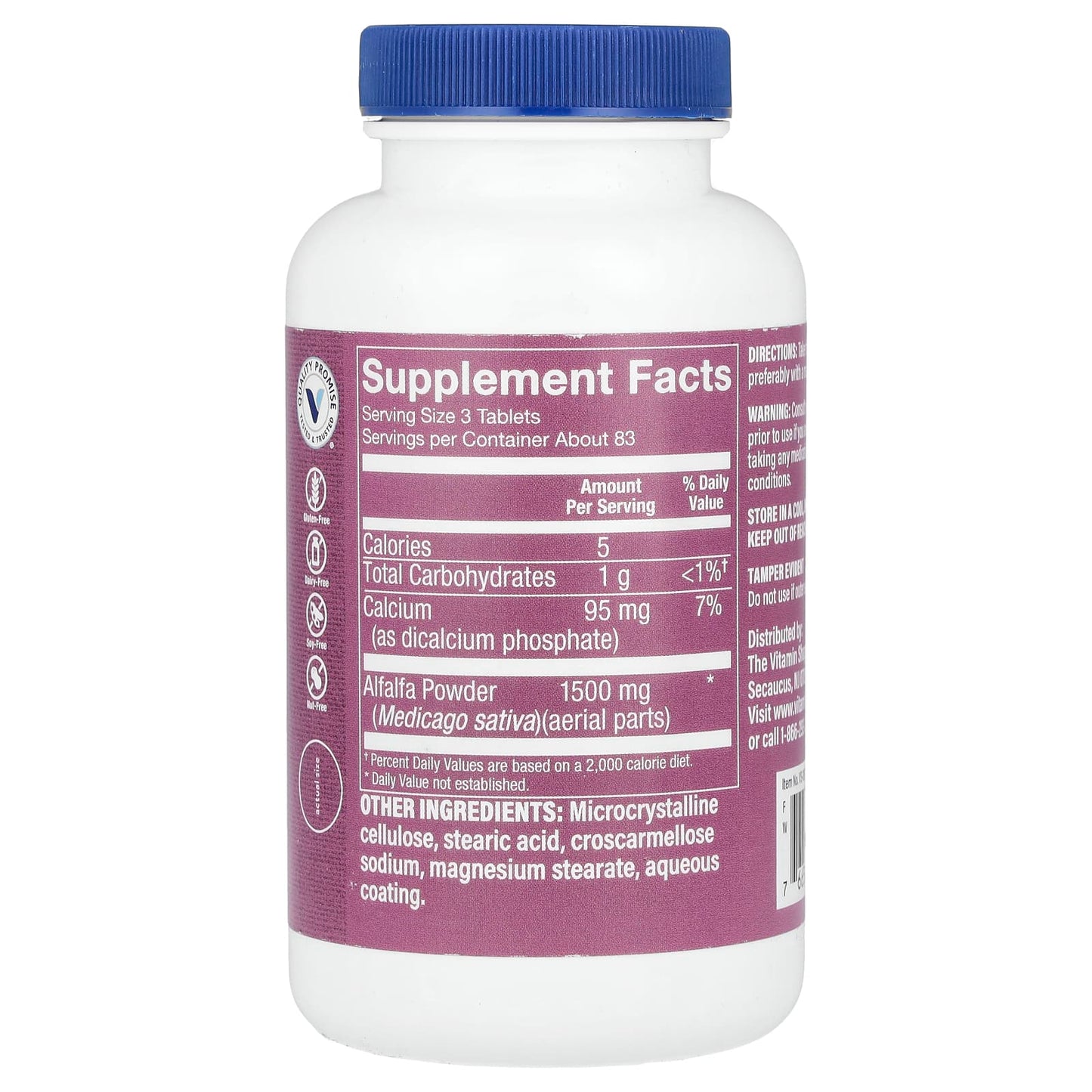 The Vitamin Shoppe, Alfalfa , 250 Tablets